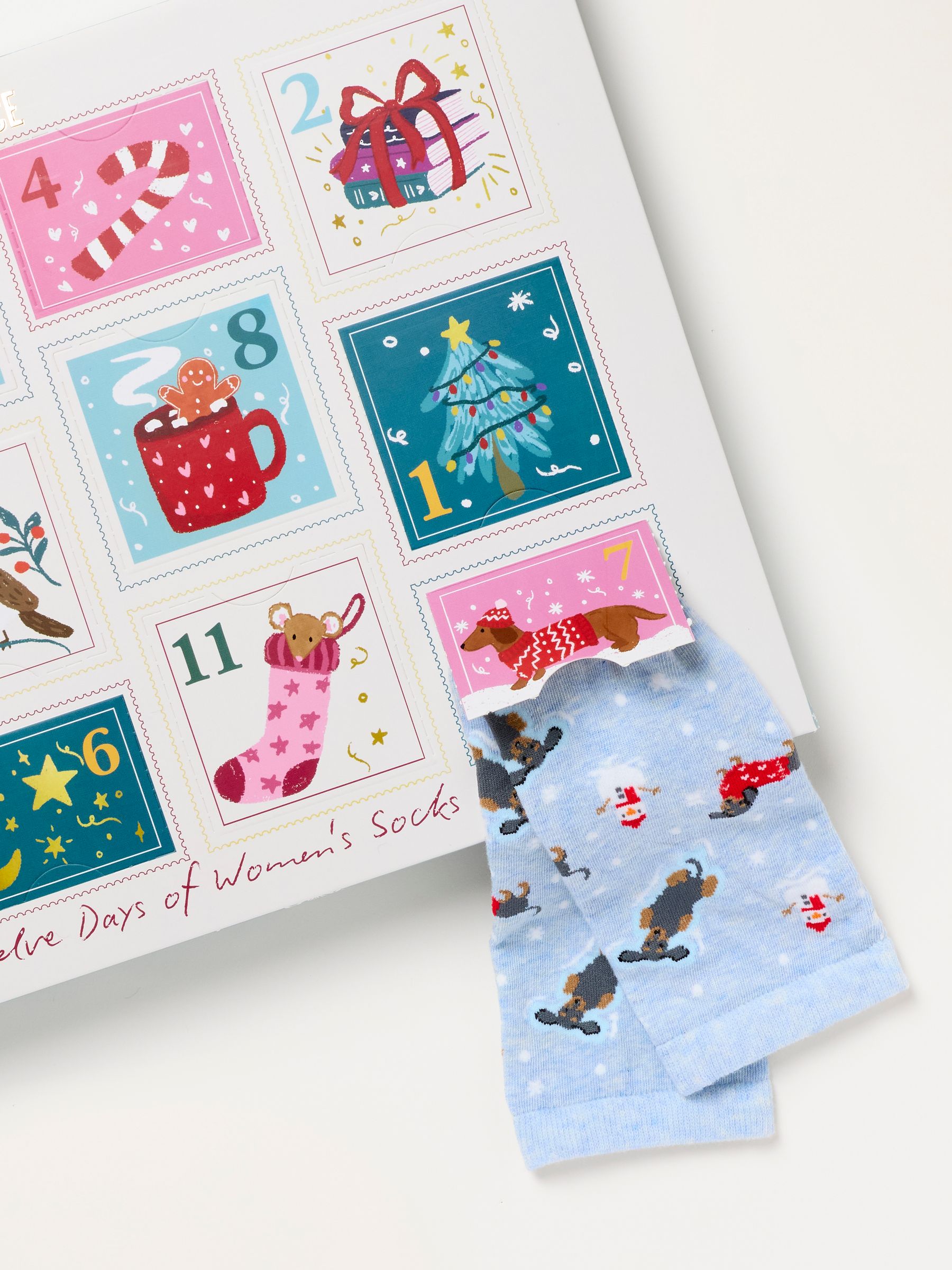 Multi 12 Days of Socks Christmas Advent Calender - Image 2 of 3