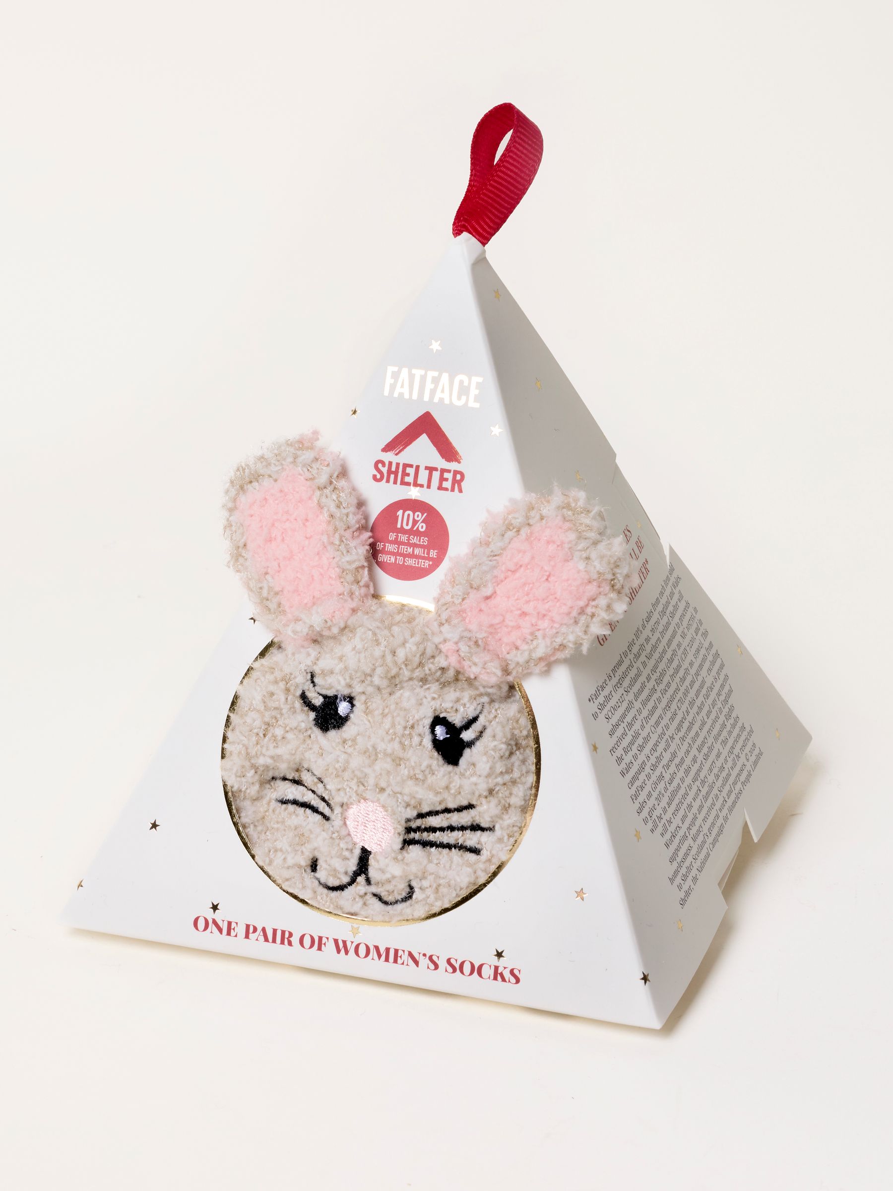 Multi Shelter Christmas Mouse Fluffy Sock in a Gift Box - Image 1 of 2