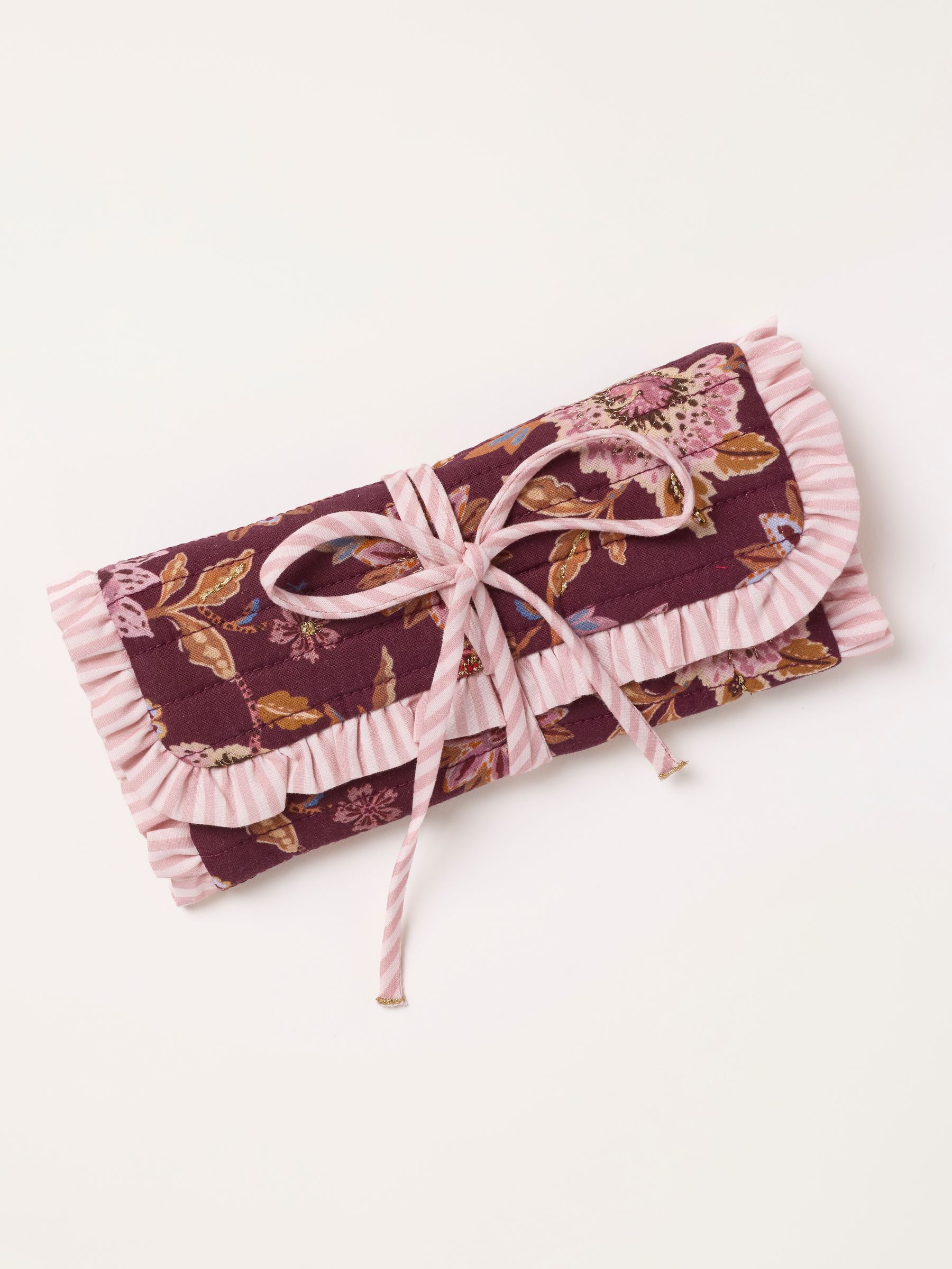 Purple Floral Print Jewellery Wrap - Image 1 of 3