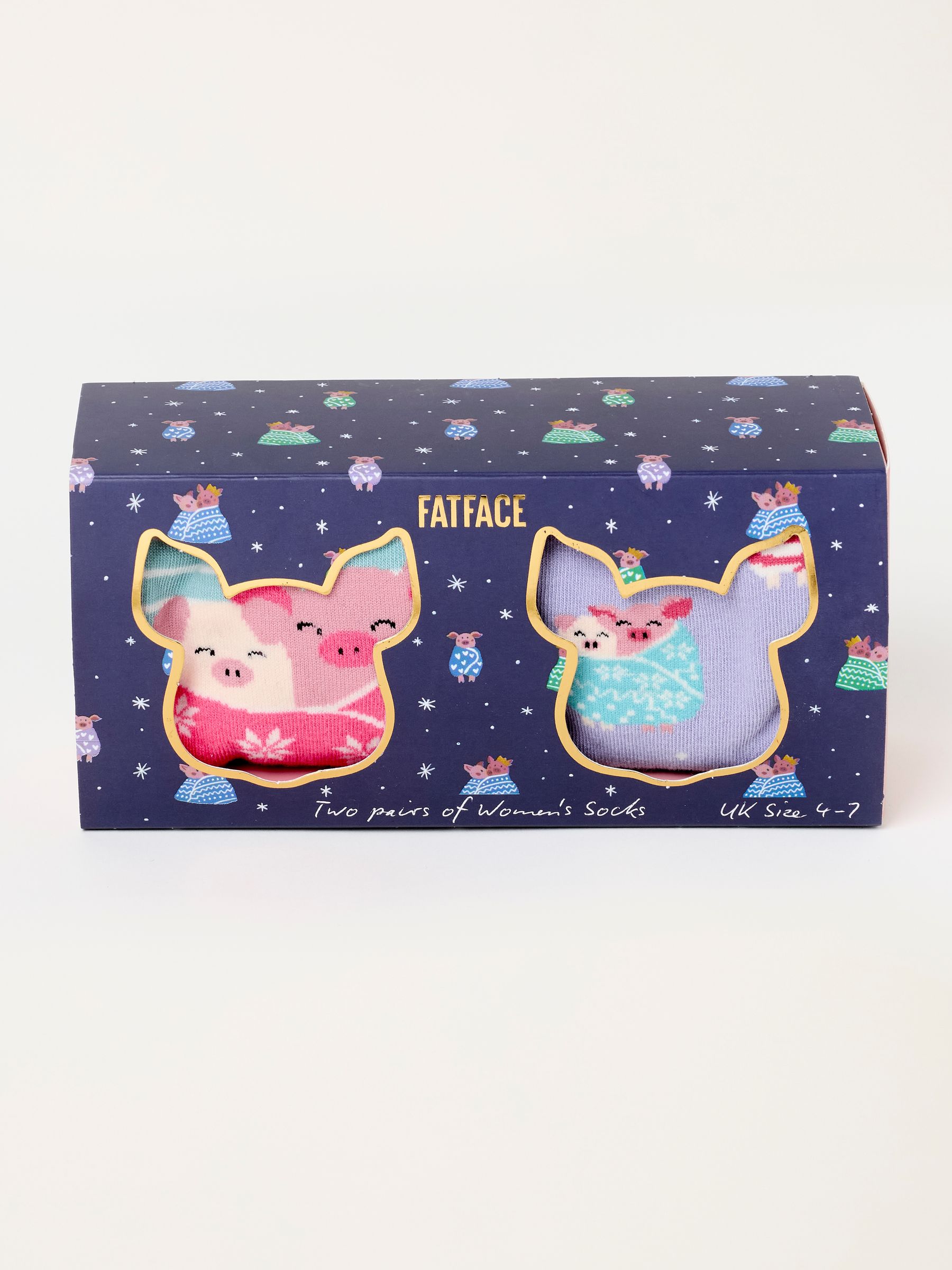 2 Pack Pig in Blankets Sock Box in Multi - Image 1 of 2