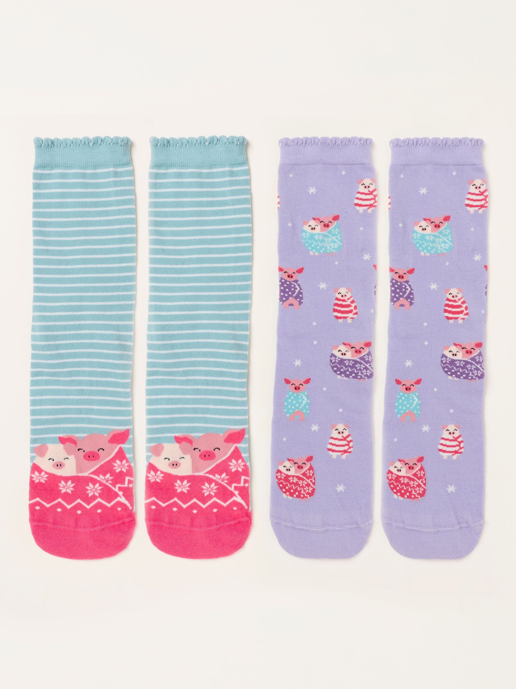 2 Pack Pig in Blankets Sock Box in Multi - Image 2 of 2