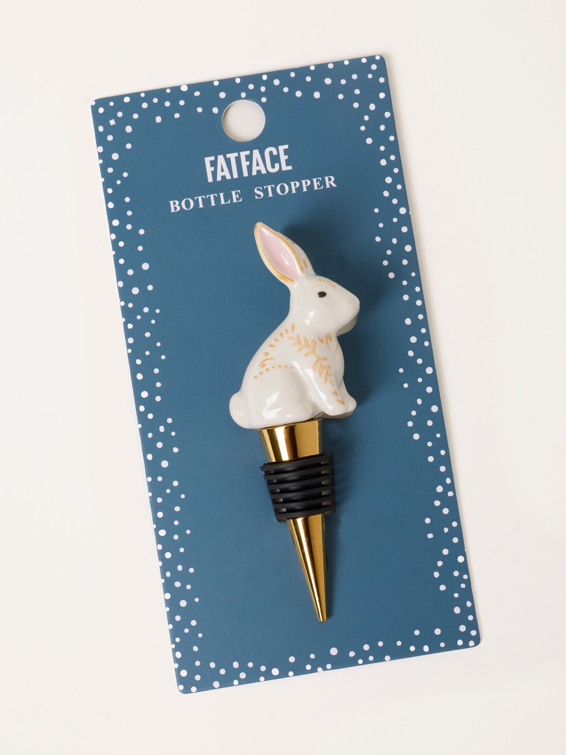Gold (Metal) Hare Ceramic Bottle Stopper - Image 1 of 3 Gold (Metal) Hare Ceramic Bottle Stopper - Image 1 of 3