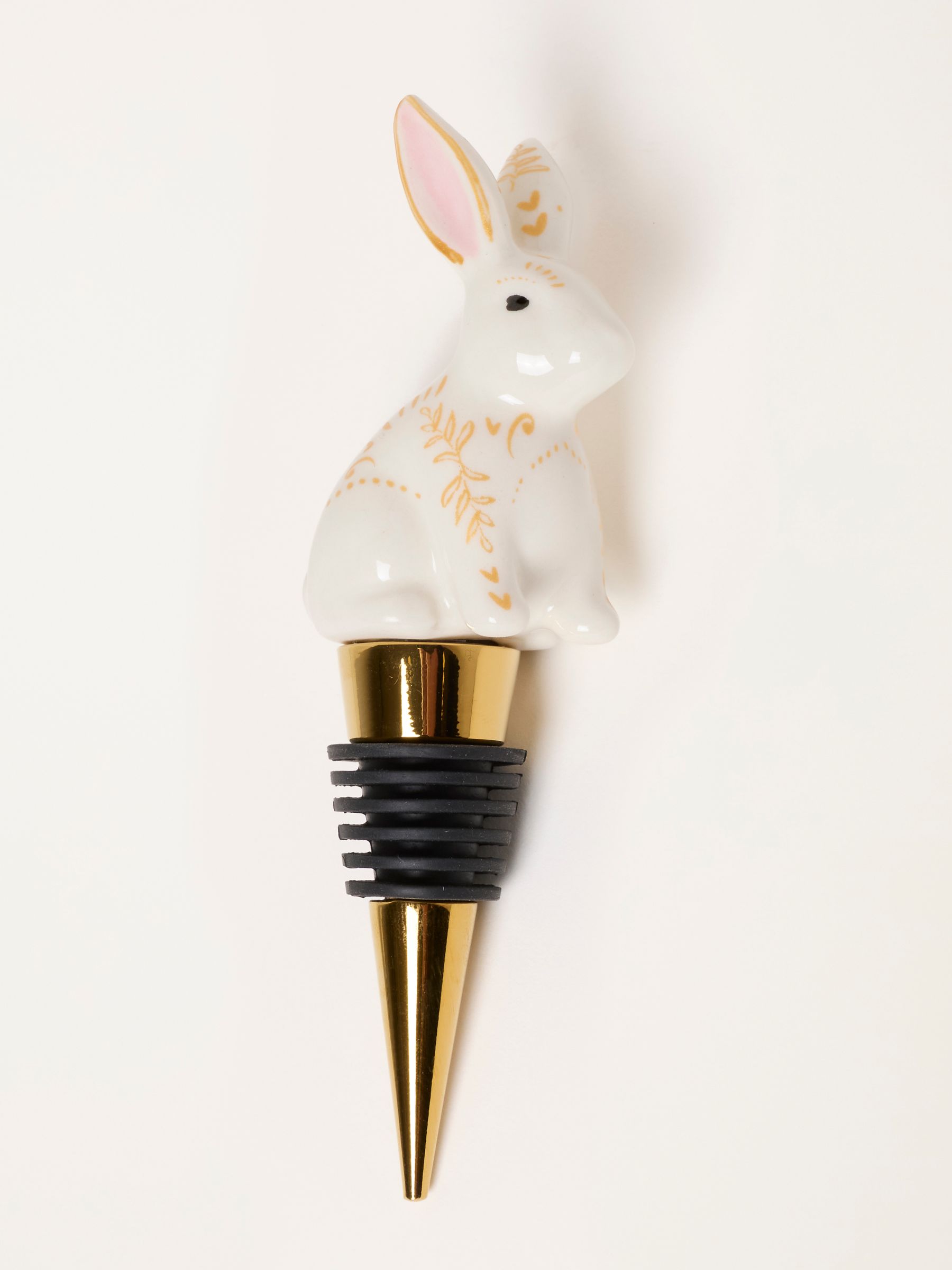 Gold (Metal) Hare Ceramic Bottle Stopper - Image 2 of 3 Gold (Metal) Hare Ceramic Bottle Stopper - Image 2 of 3