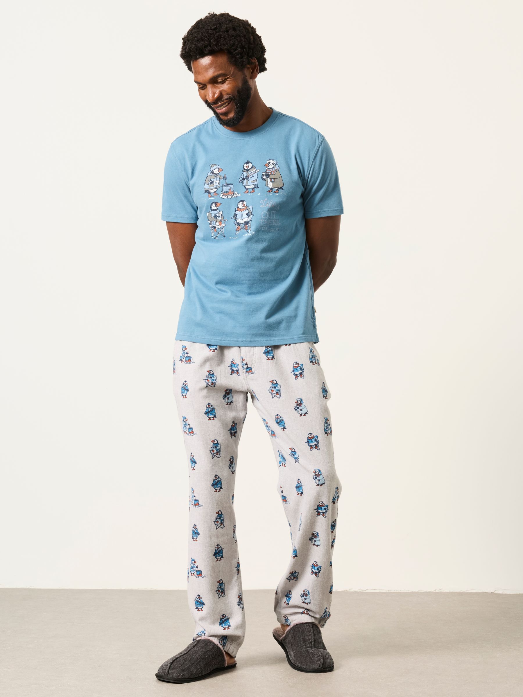 Grey Puffin Print Pyjama Bottom - Image 3 of 5