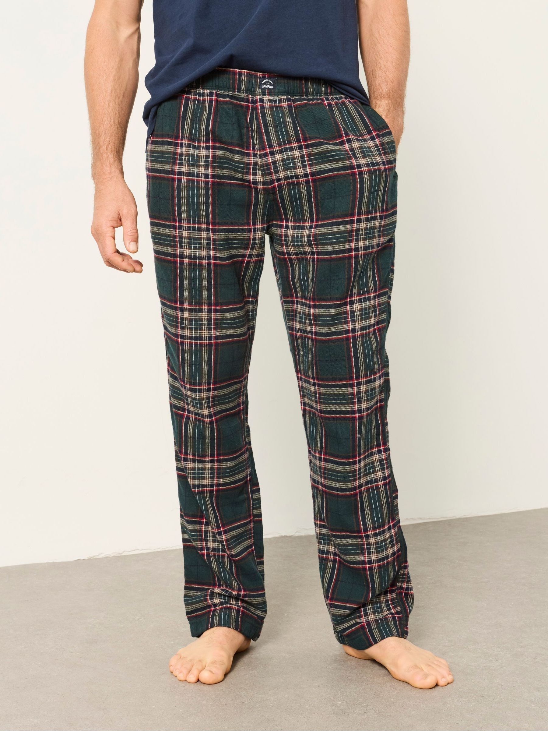 Kennet 2 Piece Navy Green Check Pyjama Set - Image 1 of 7