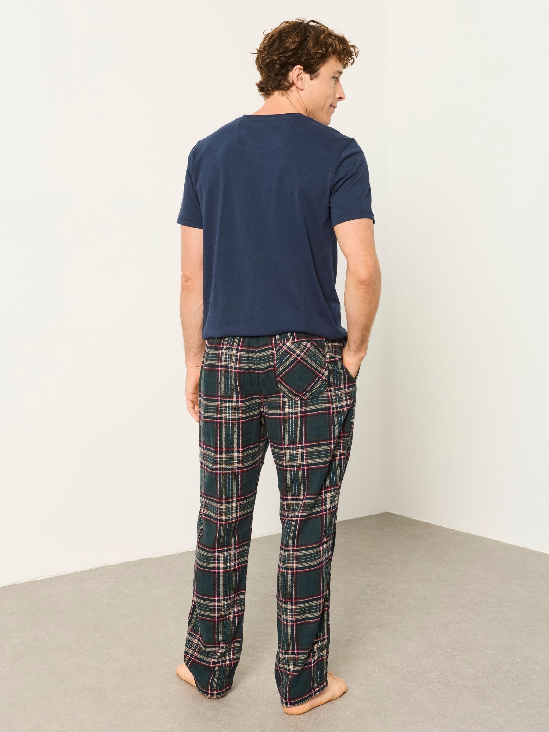 Kennet 2 Piece Navy Green Check Pyjama Set - Image 2 of 7 Kennet 2 Piece Navy Green Check Pyjama Set - Image 2 of 7