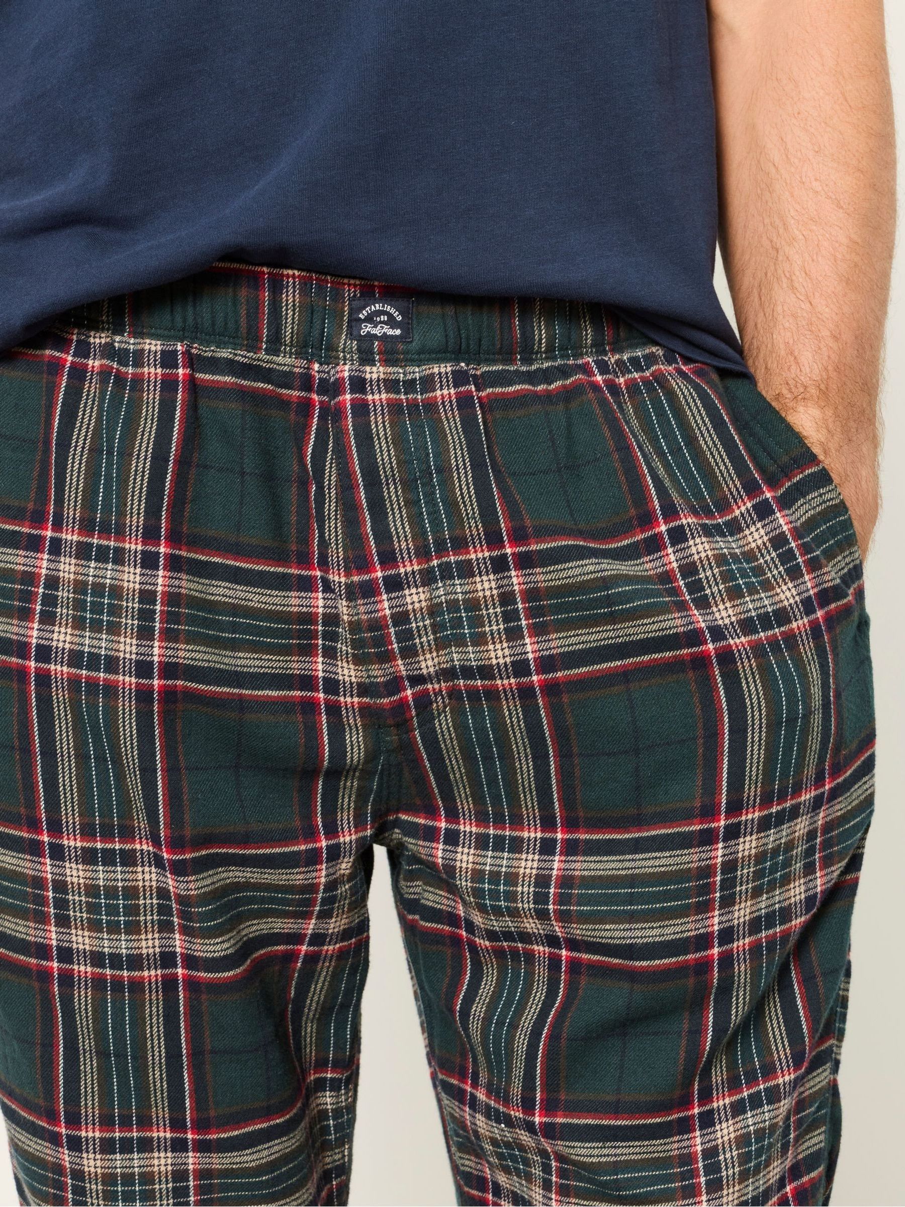 Kennet 2 Piece Navy Green Check Pyjama Set - Image 3 of 7