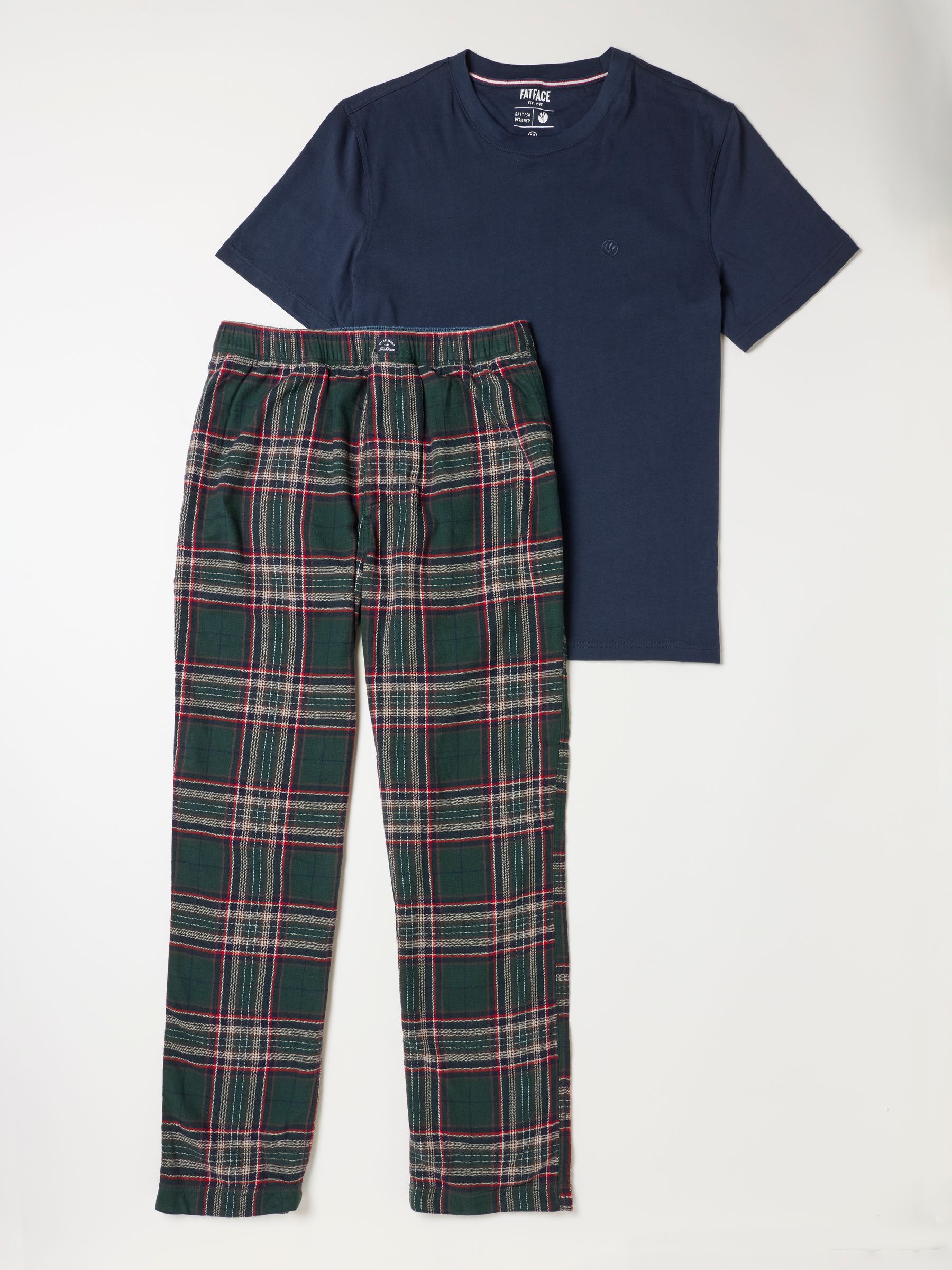 Kennet 2 Piece Navy Green Check Pyjama Set - Image 6 of 7