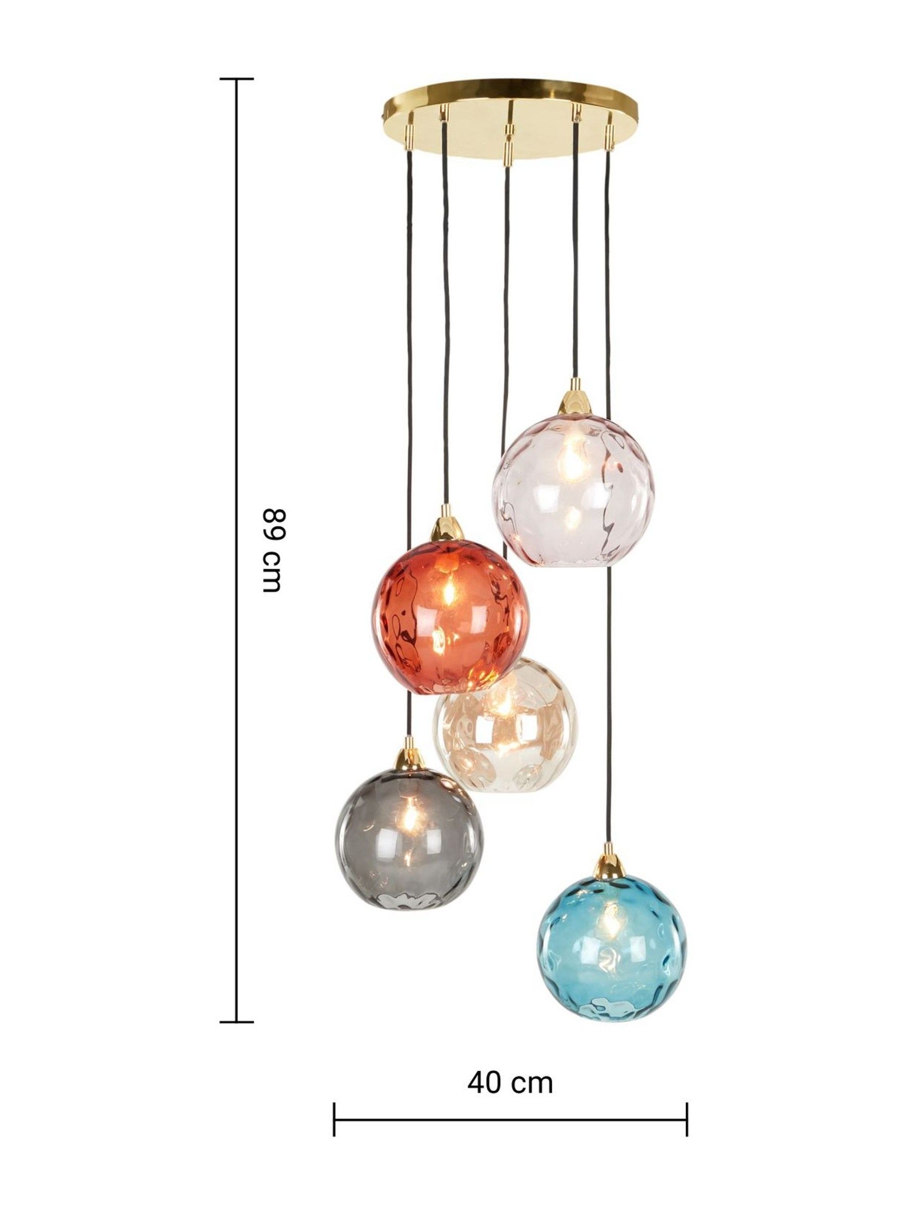 Ilaria 5 Light Cluster Pendant Ceiling Light in Multi - Image 4 of 4