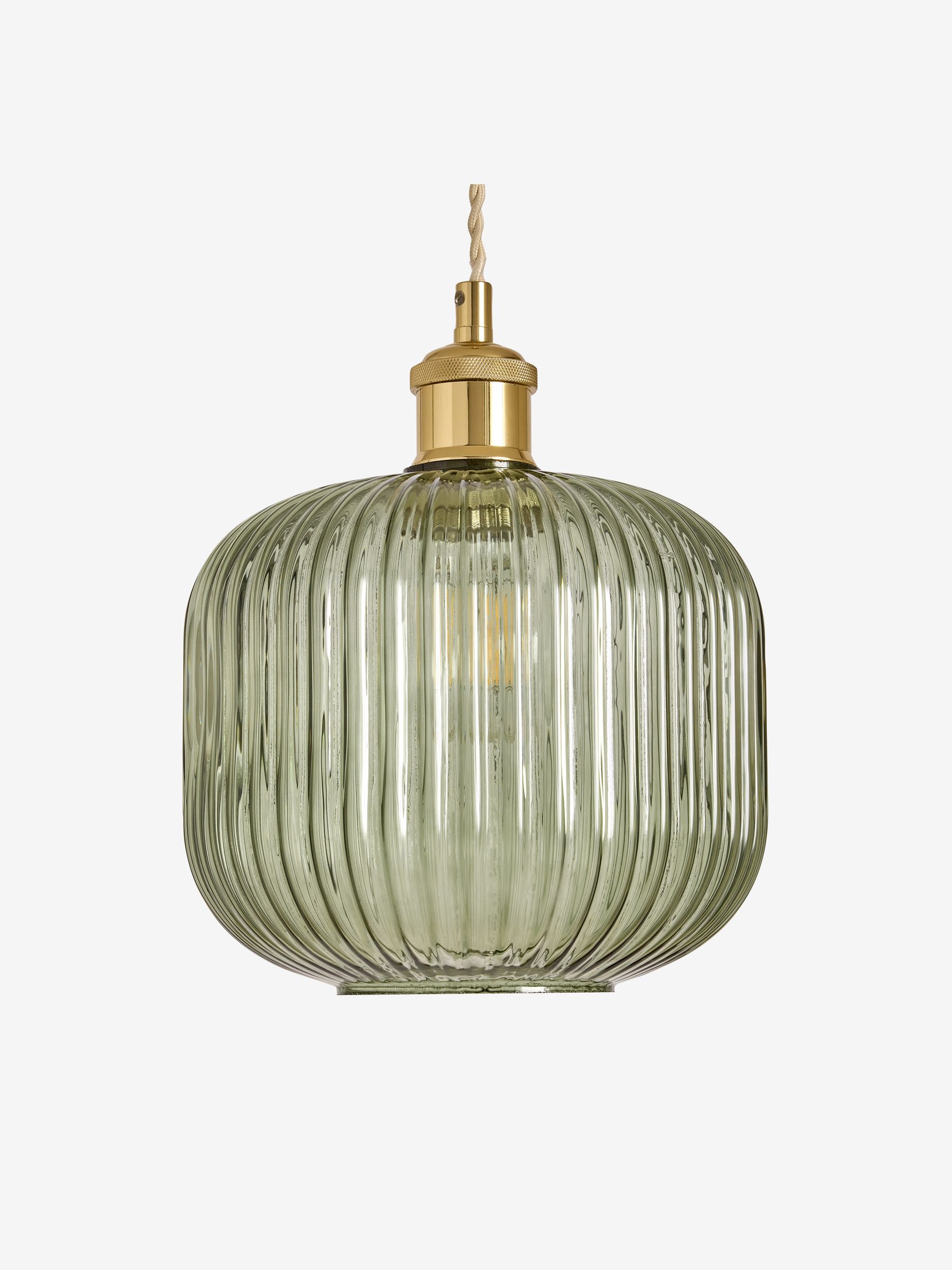 Briz Ribbed Glass Easy Fit Light Shade in Green - Image 5 of 6