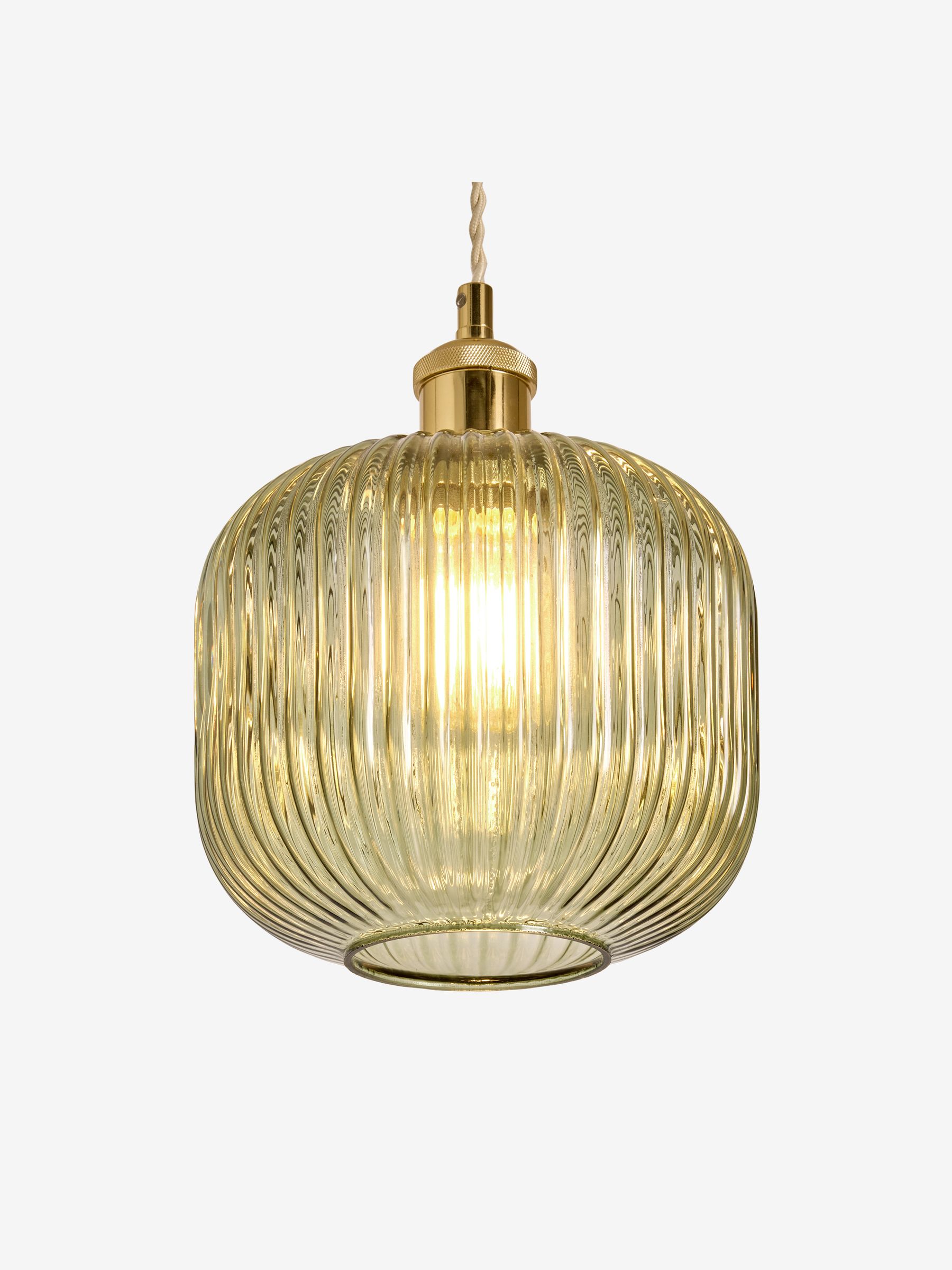Briz Ribbed Glass Easy Fit Light Shade in Green - Image 6 of 6