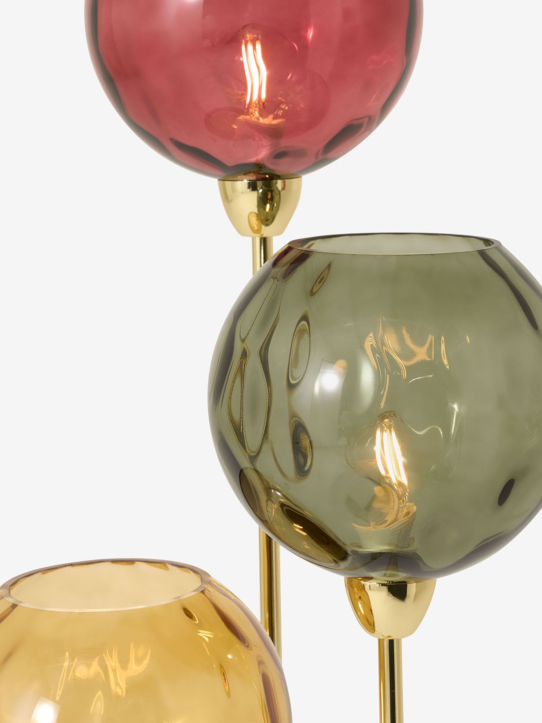 Ilaria 3 Light Floor Lamp in Green/ Red - Image 2 of 4