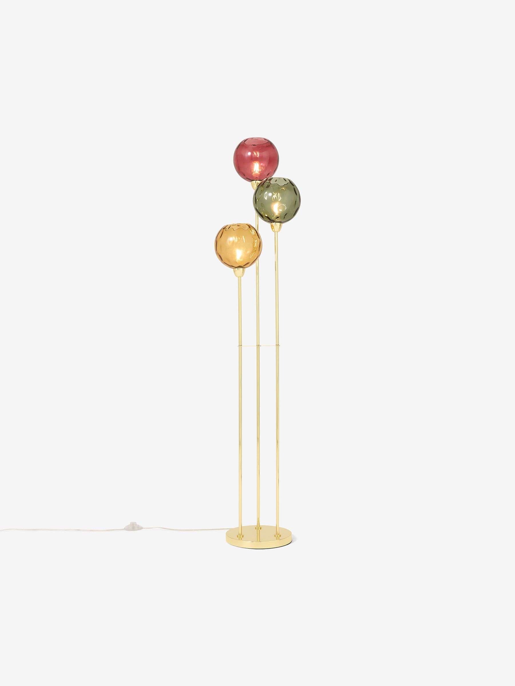 Ilaria 3 Light Floor Lamp in Green/ Red - Image 3 of 4
