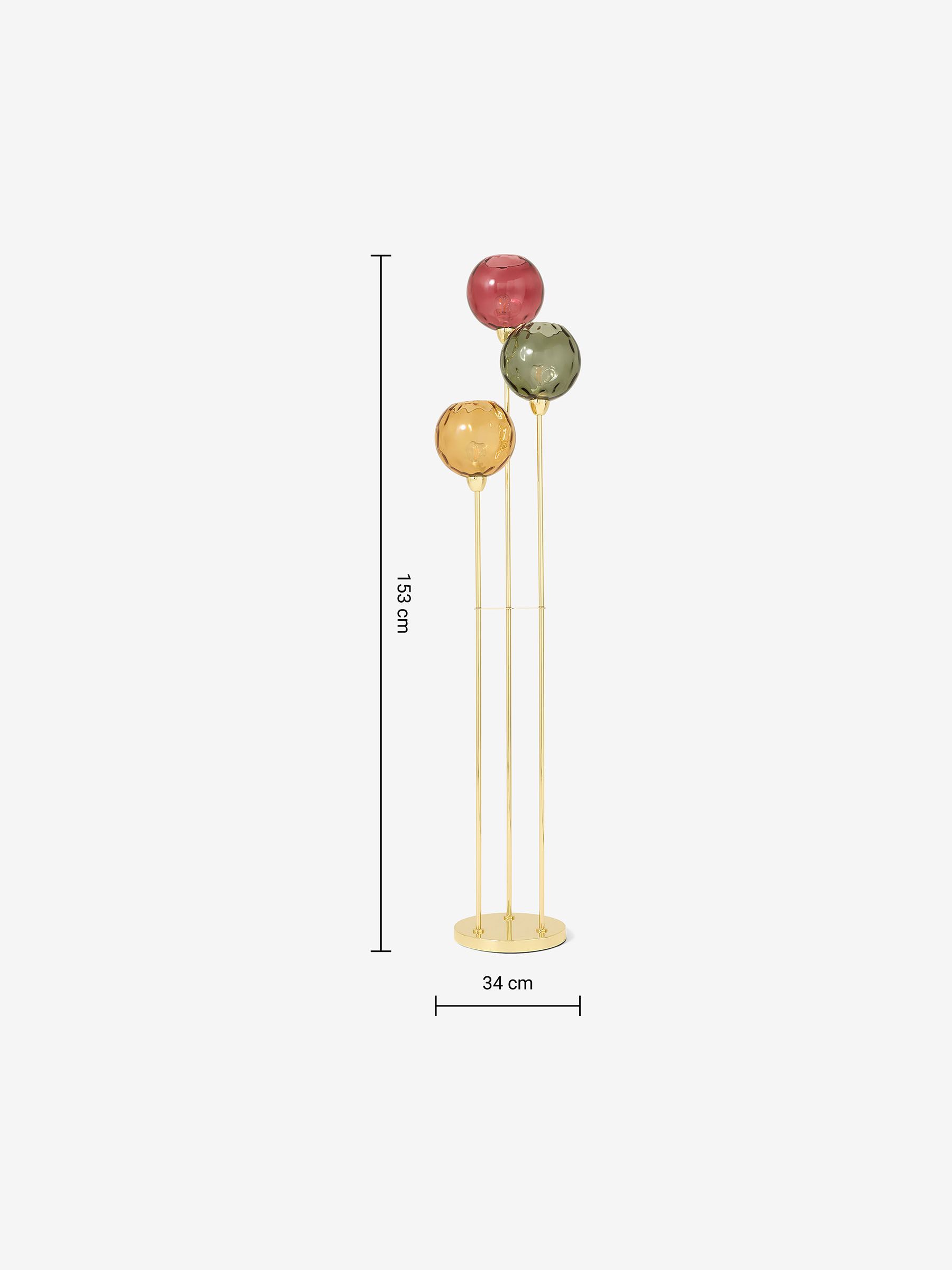 Ilaria 3 Light Floor Lamp in Green/ Red - Image 4 of 4
