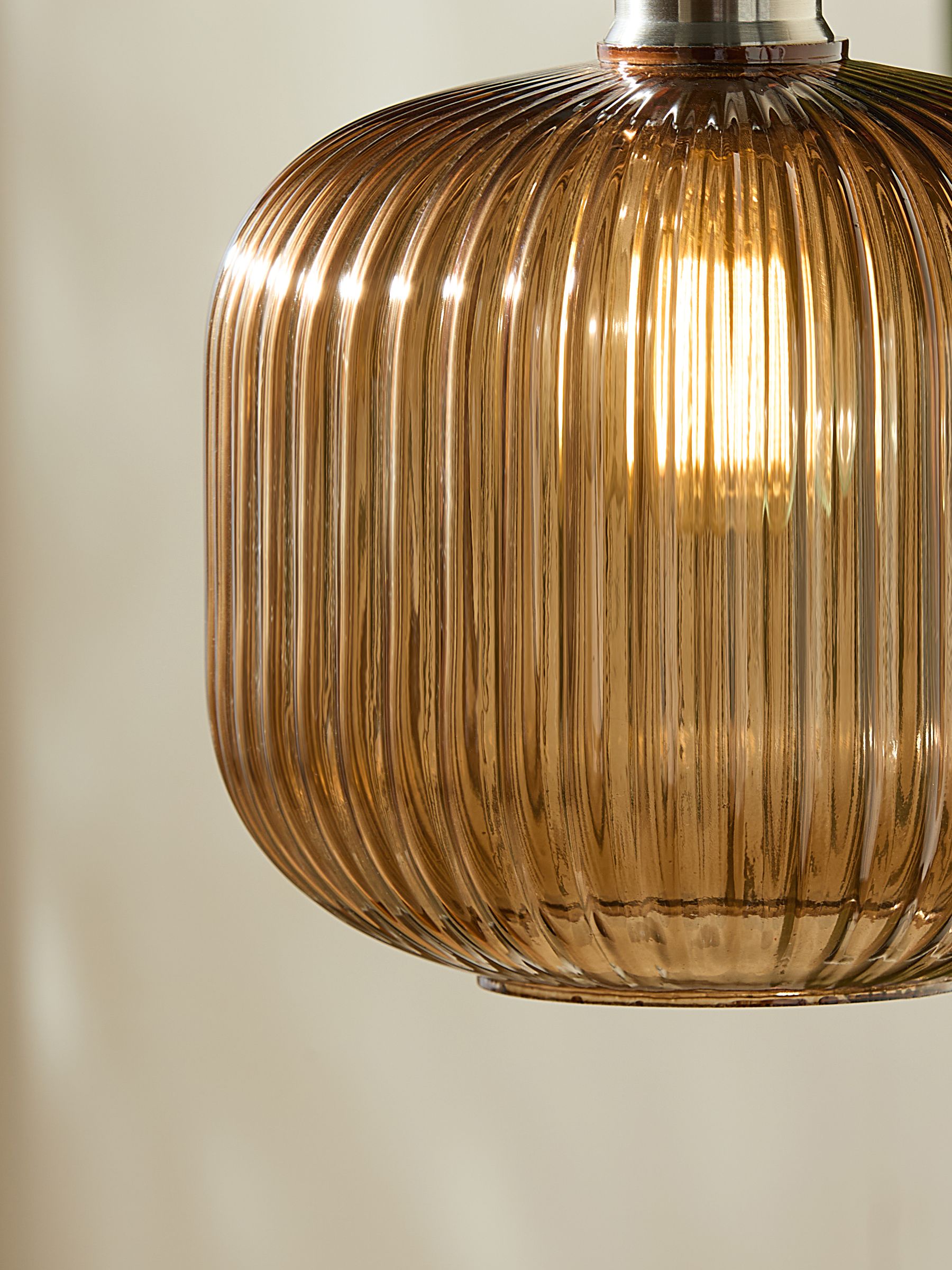 Briz Ribbed Glass Easy Fit Light Shade in Brown - Image 2 of 5