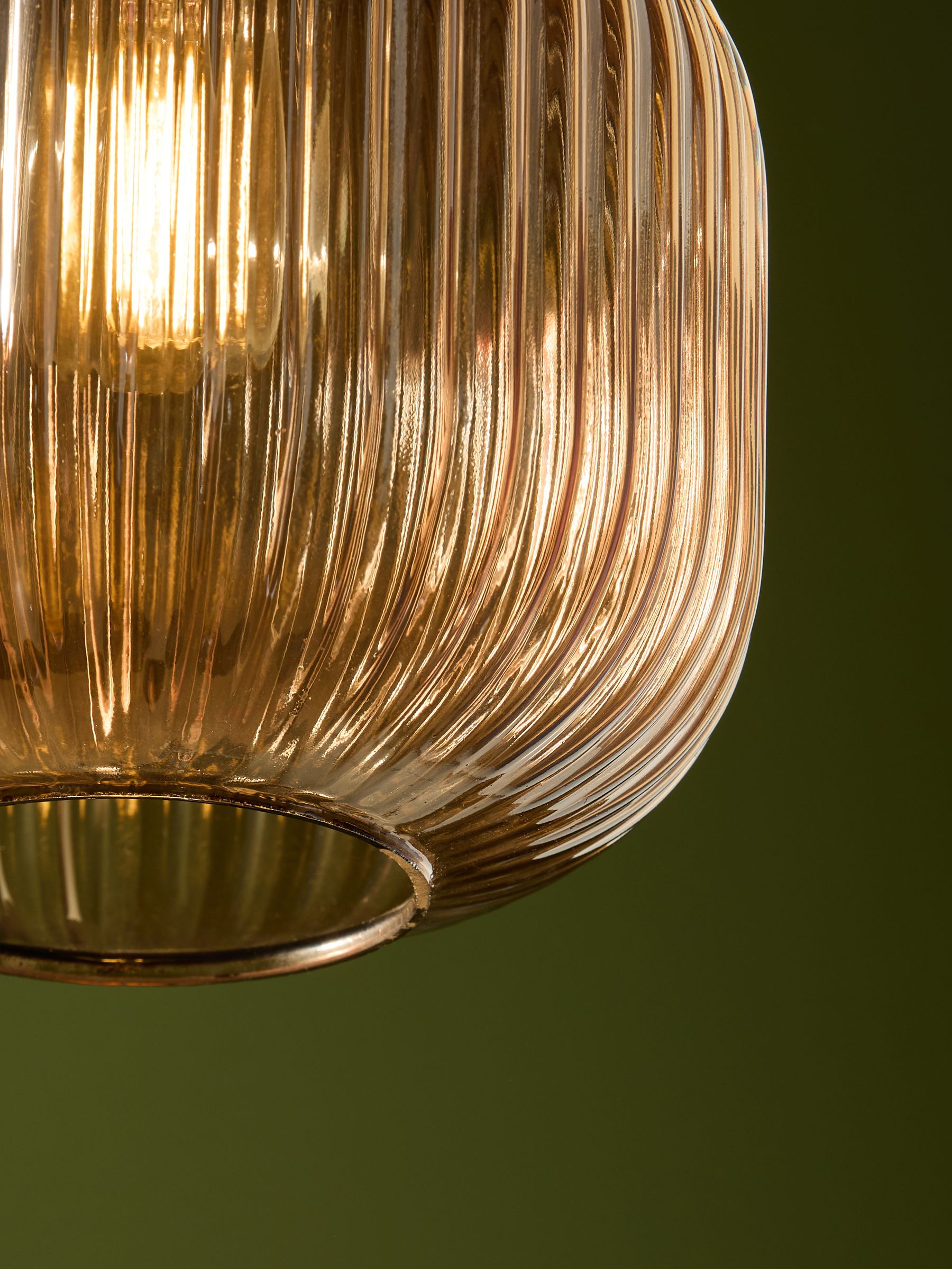 Briz Ribbed Glass Easy Fit Light Shade in Brown - Image 3 of 5