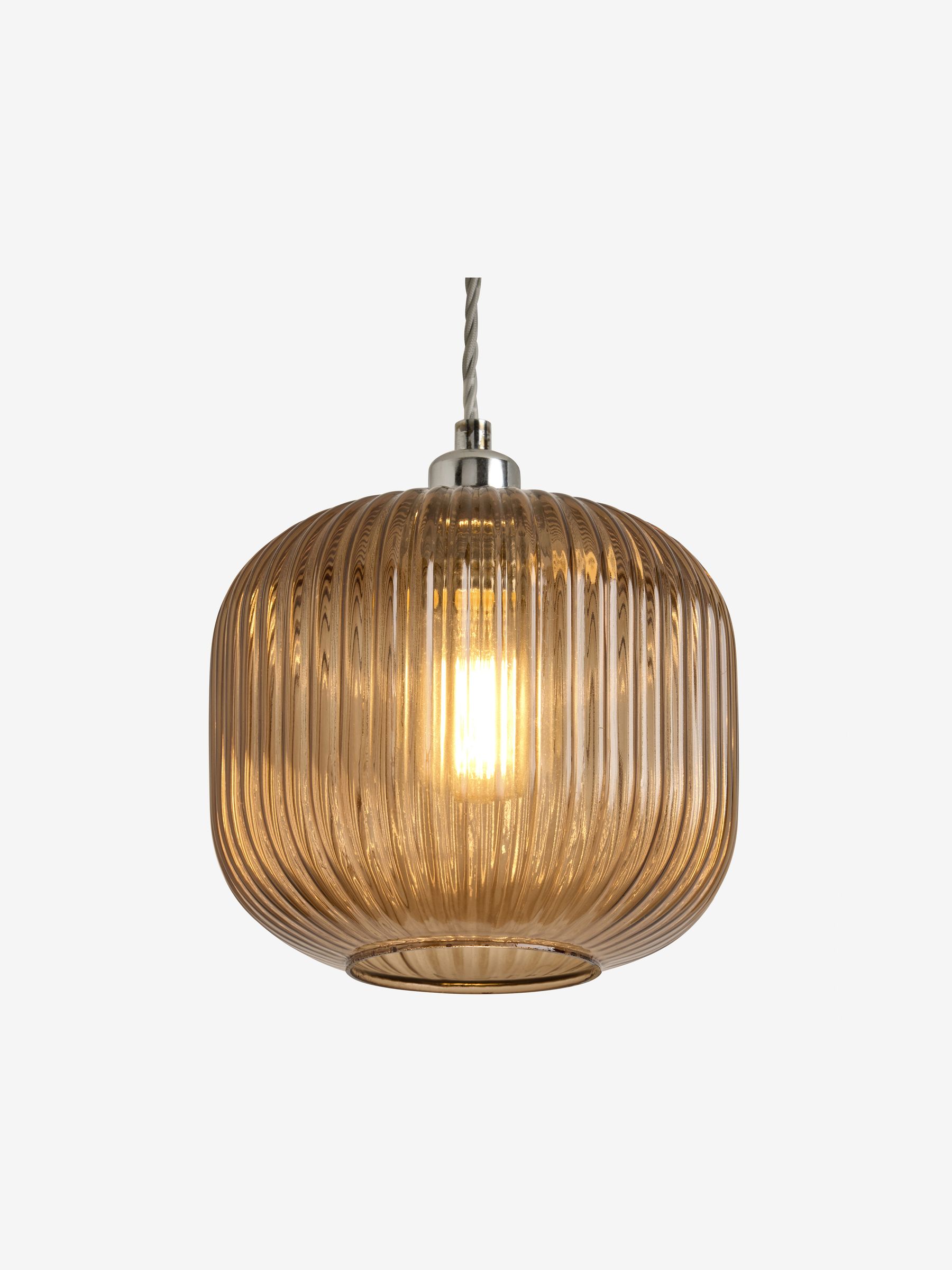 Briz Ribbed Glass Easy Fit Light Shade in Brown - Image 4 of 5