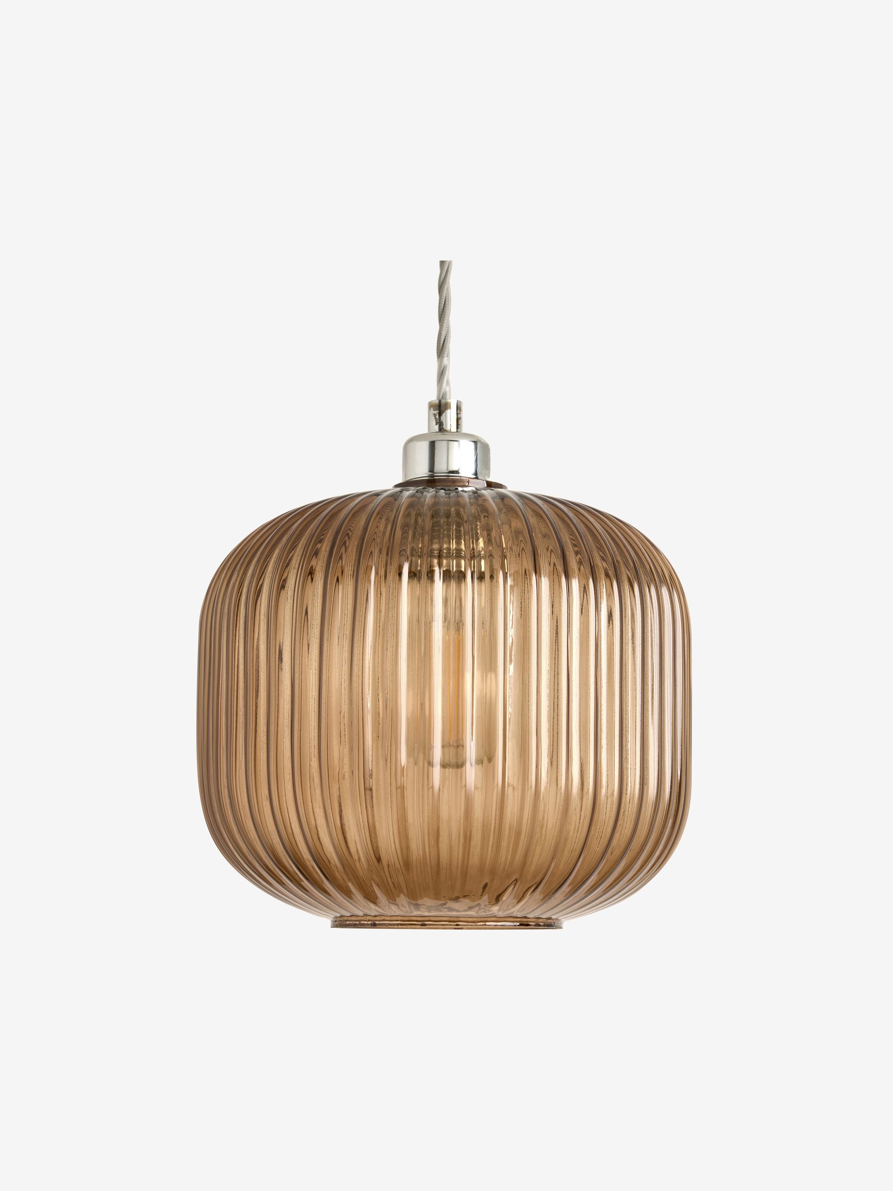 Briz Ribbed Glass Easy Fit Light Shade in Brown - Image 5 of 5