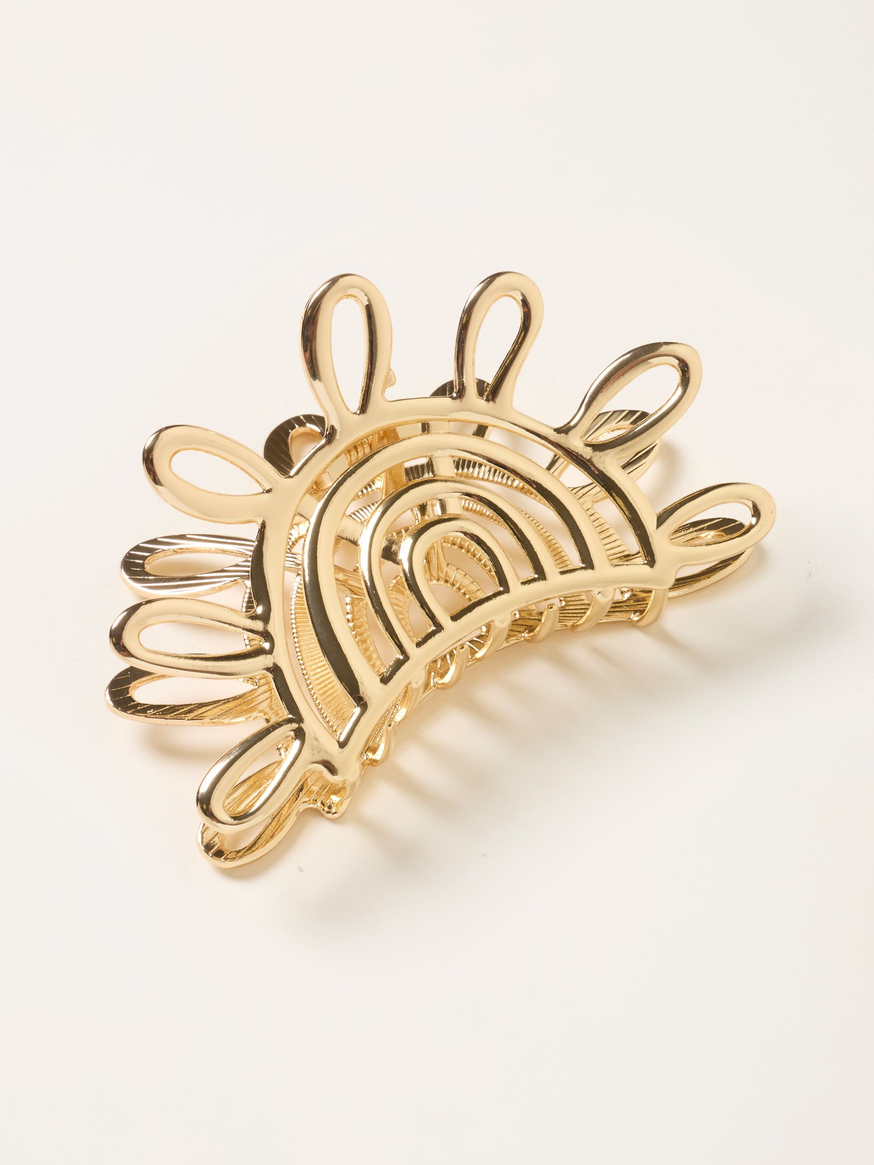 Gold Tone Metal Sun Claw Clip - Image 1 of 2 Gold Tone Metal Sun Claw Clip - Image 1 of 2