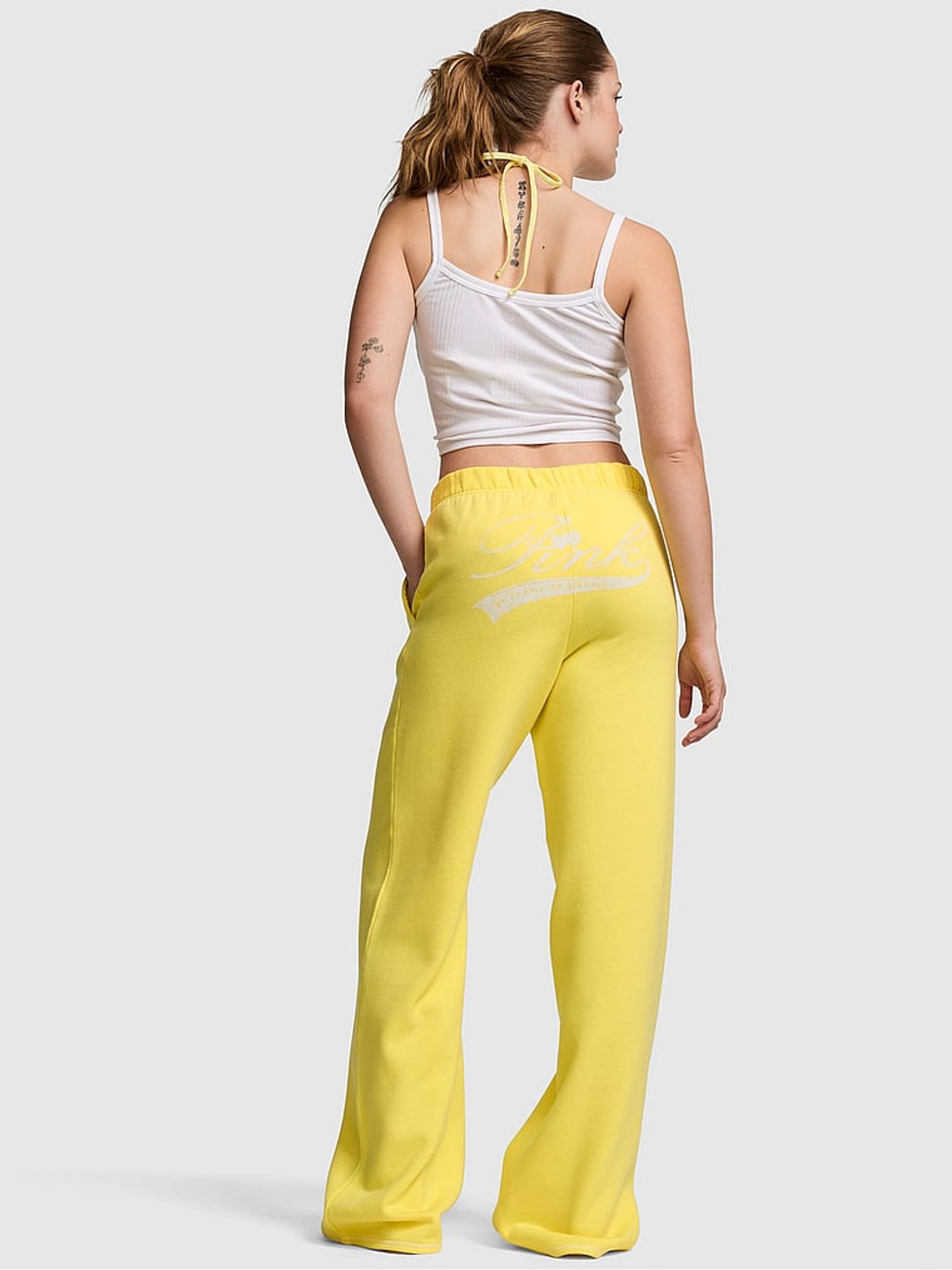 Canary Yellow Fleece Joggers - Image 2 of 2
