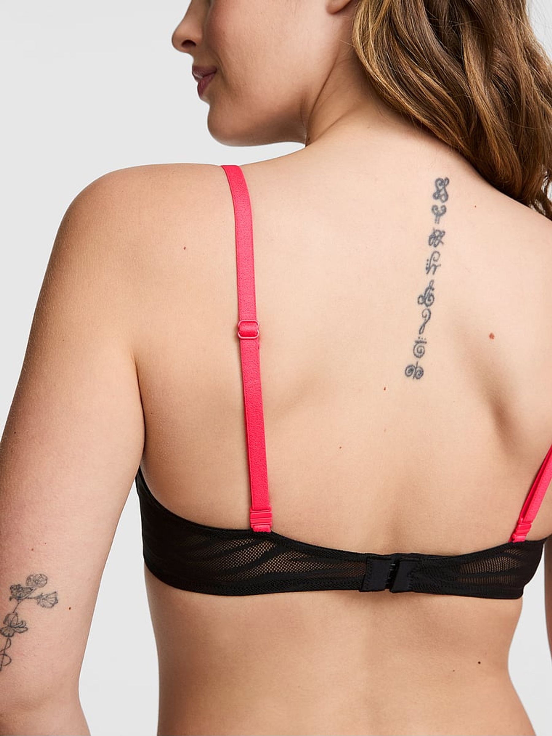Black Lightly Lined Zebra Lace Bra - Image 2 of 2