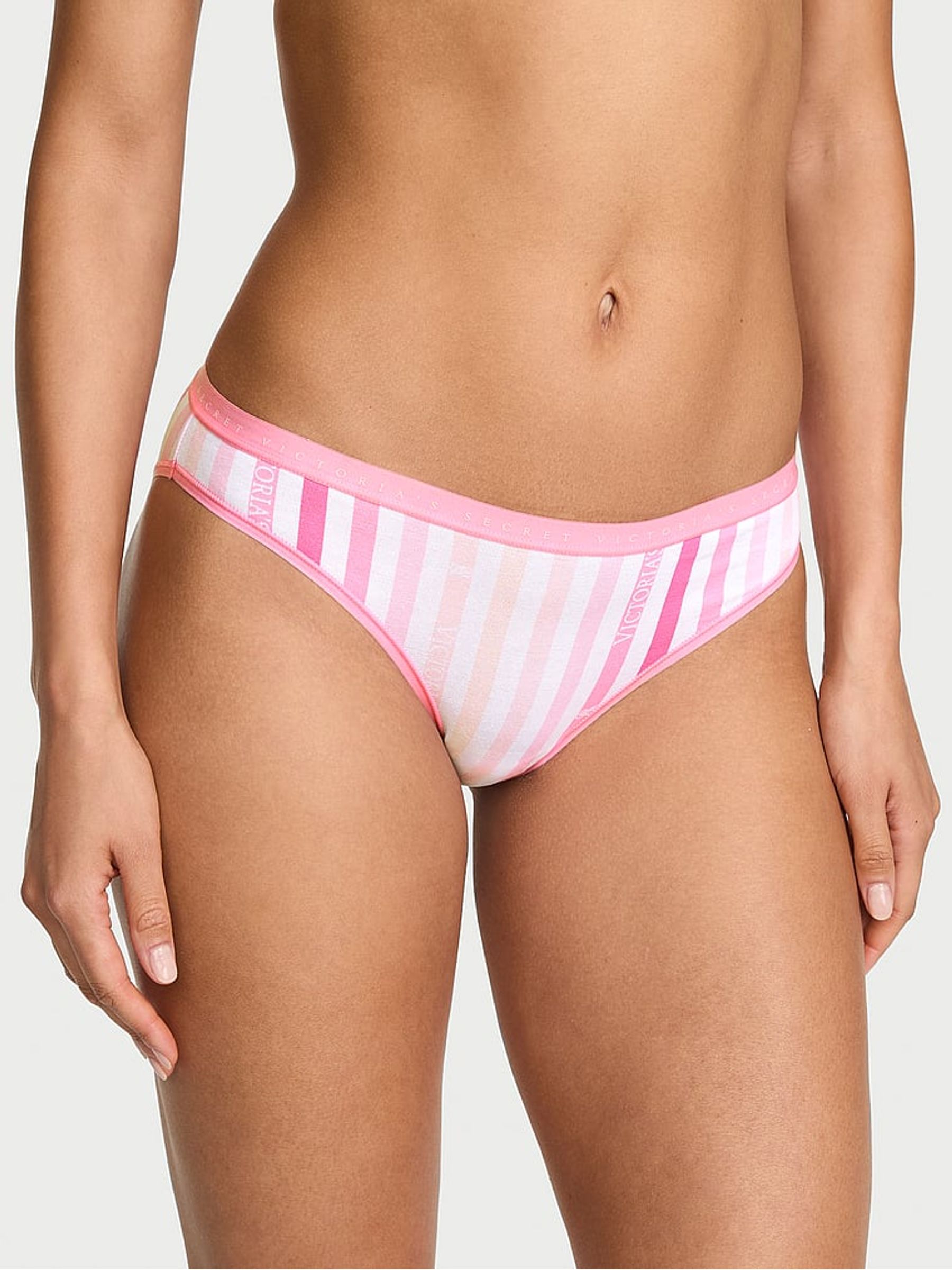 Pretty Blossom Pink Stripe Bikini Knickers - Image 1 of 2 Pretty Blossom Pink Stripe Bikini Knickers - Image 1 of 2