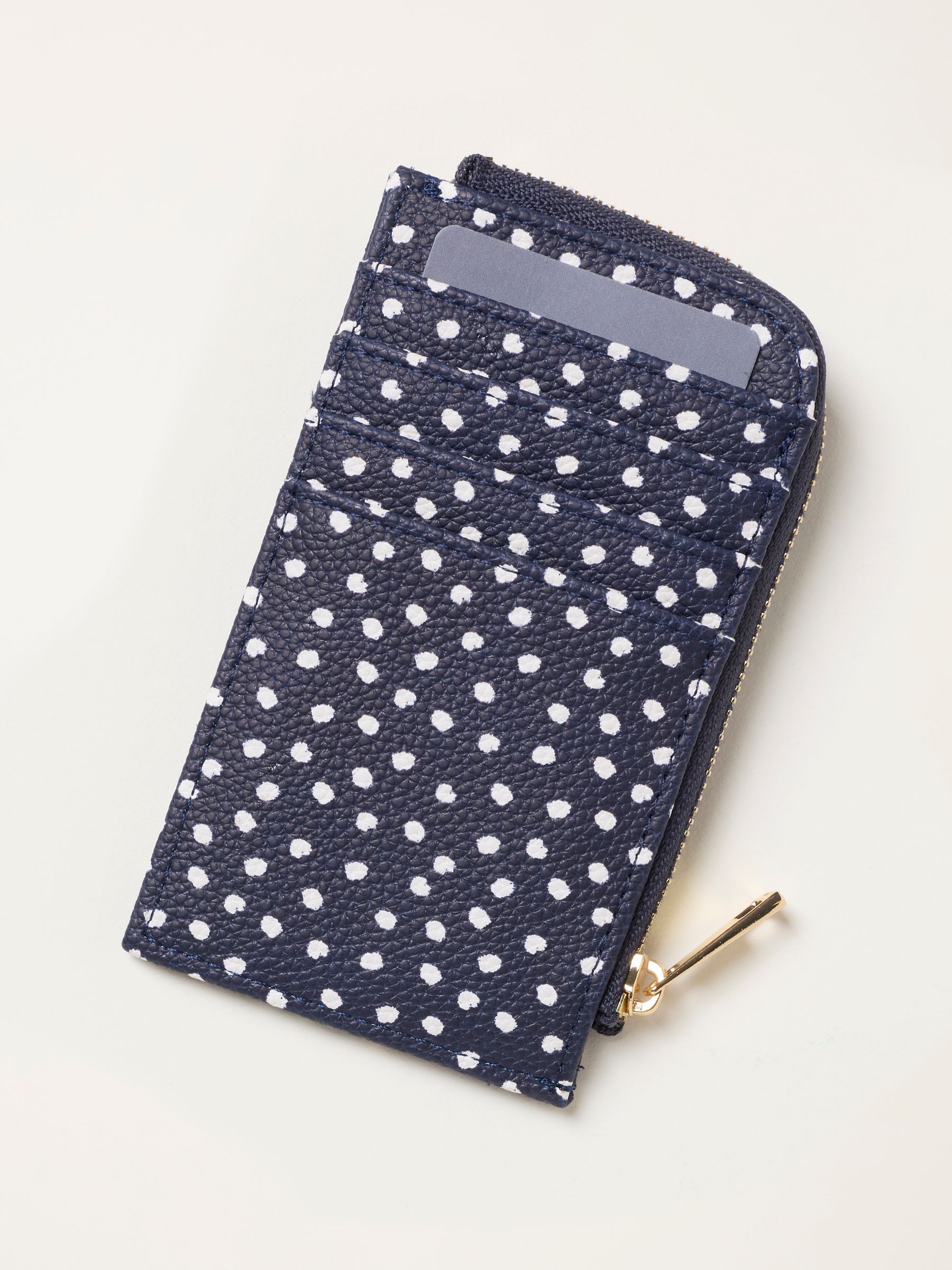 Navy Polka Dot Printed Card Holder - Image 2 of 3