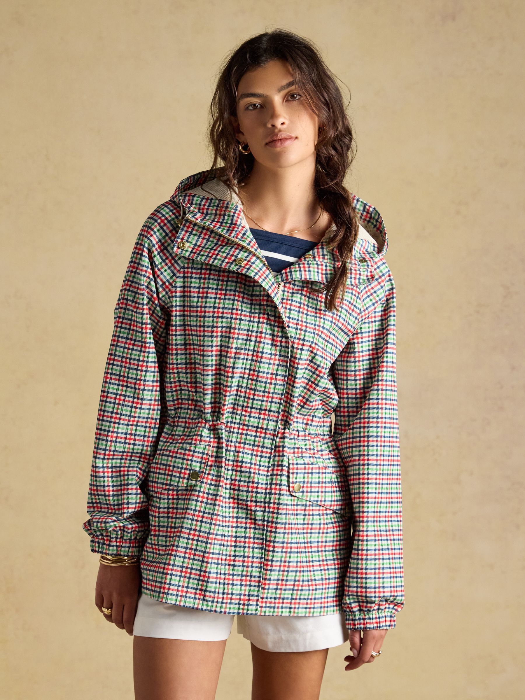 Everdry Eden Check Waterproof Packable Raincoat With Hood - Image 1 of 11