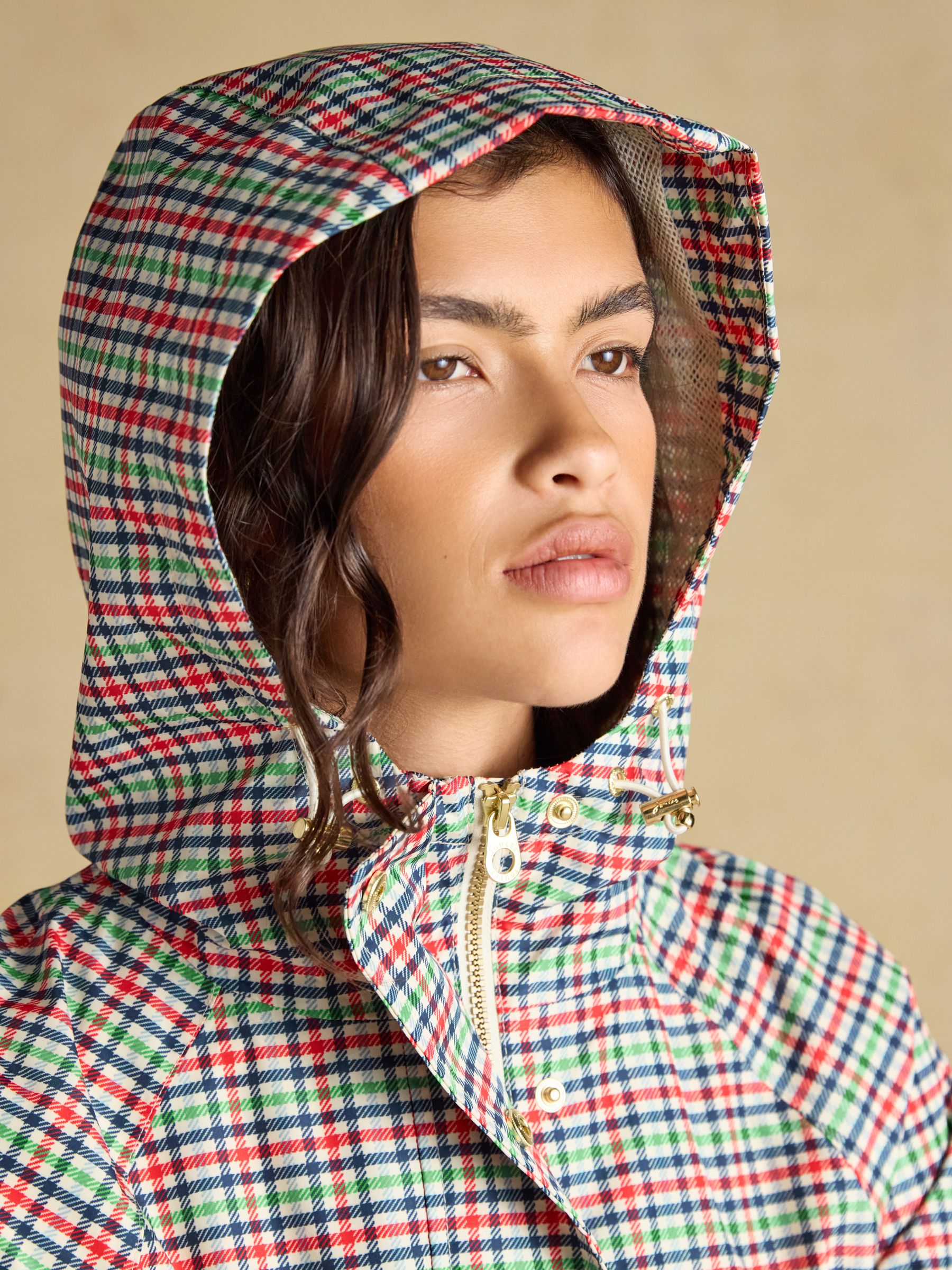 Everdry Eden Check Waterproof Packable Raincoat With Hood - Image 4 of 11