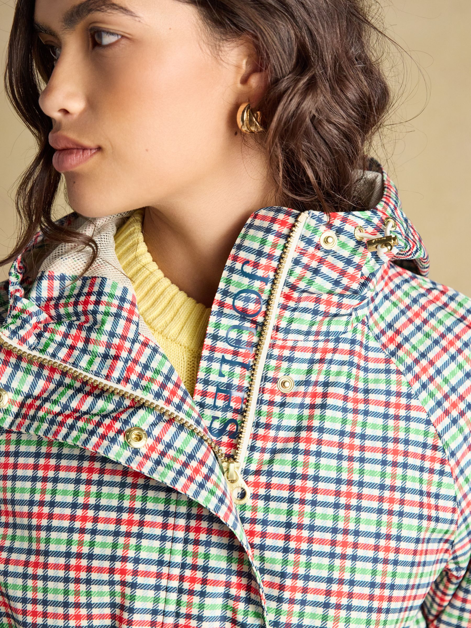 Everdry Eden Check Waterproof Packable Raincoat With Hood - Image 8 of 11