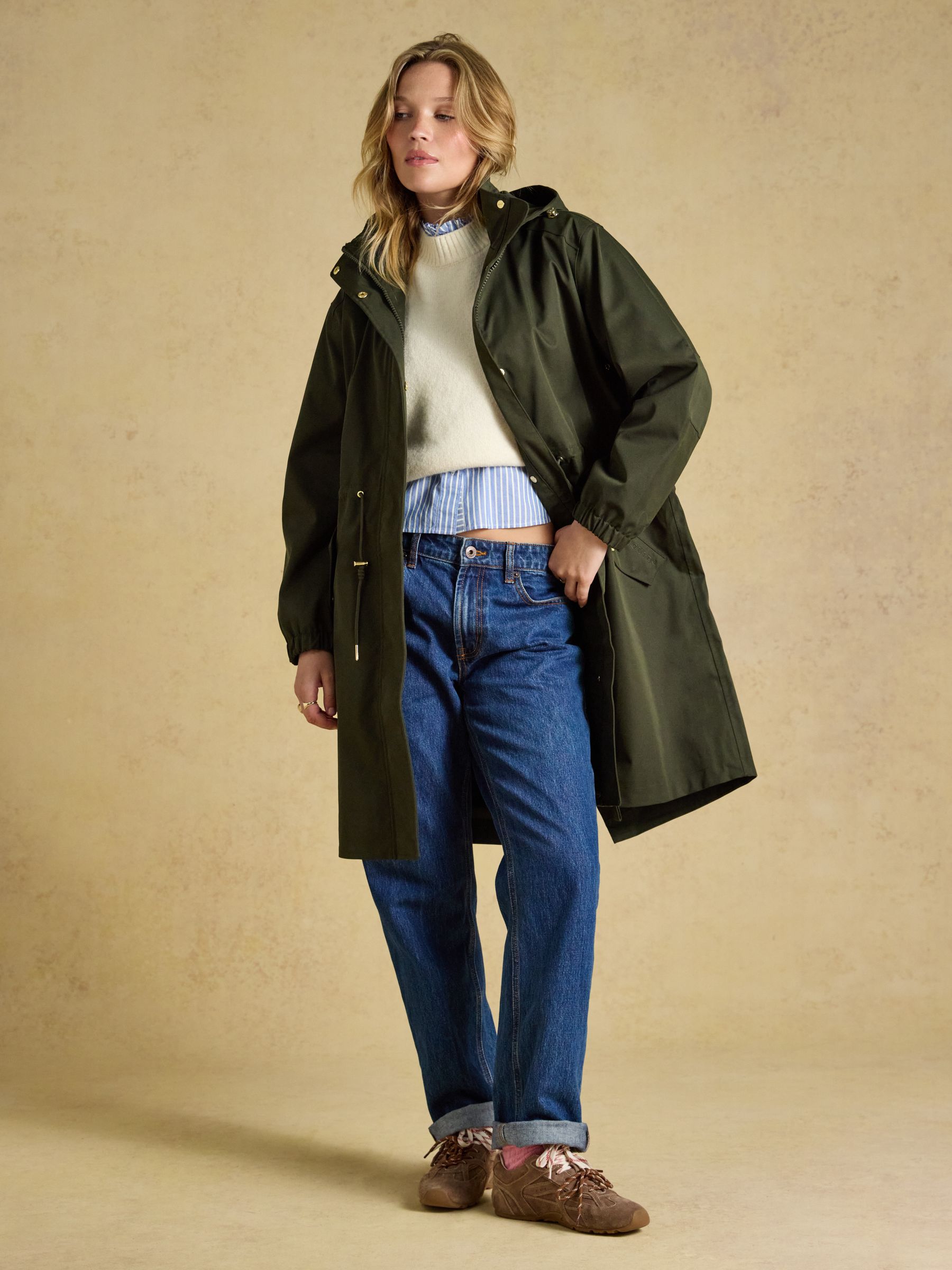 Stormwell Khaki Green Waterproof Longline Raincoat with Hood - Image 7 of 12