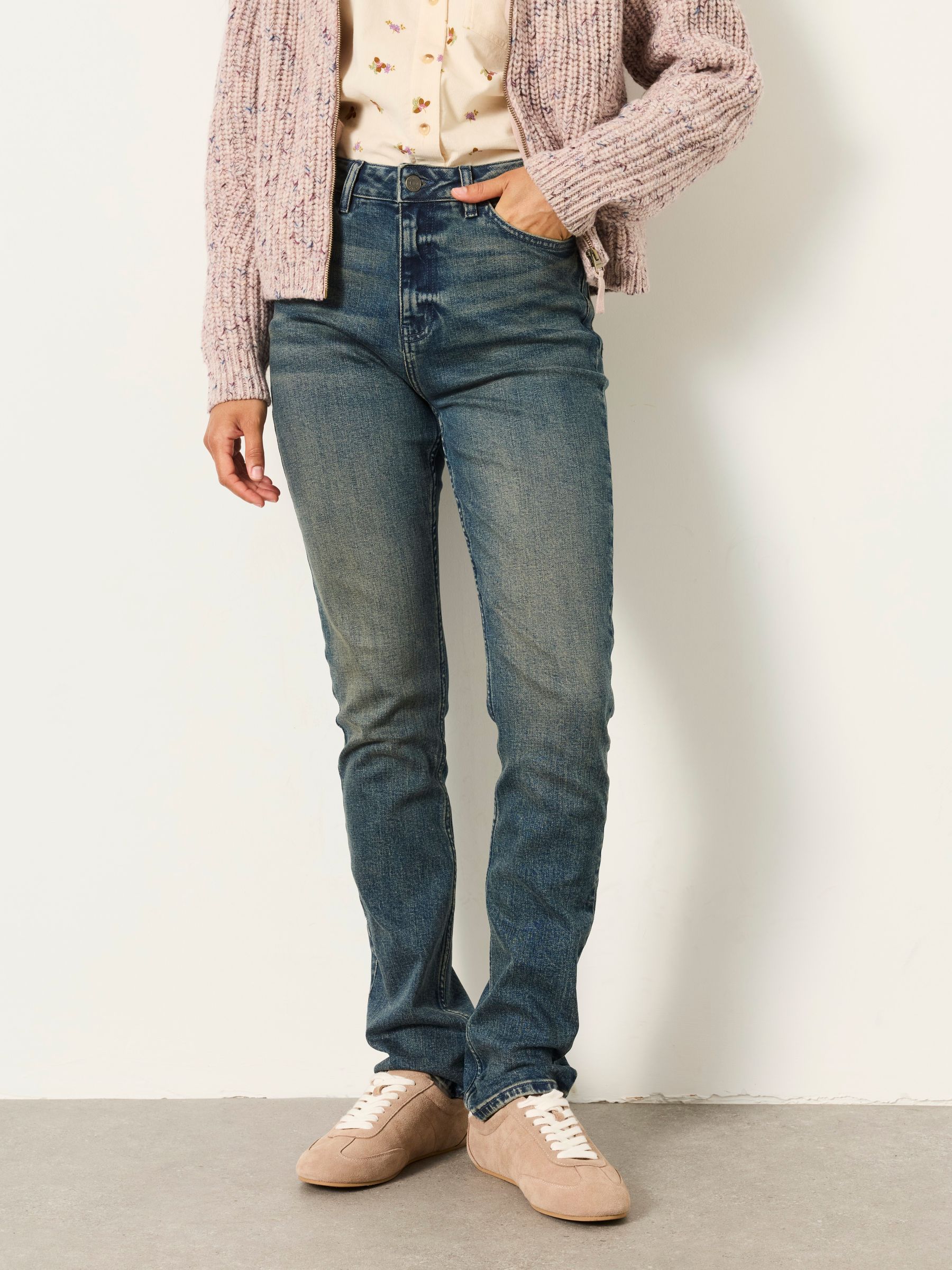 Chesham Dark Teal Blue Petite Girlfriend Jeans - Image 4 of 6