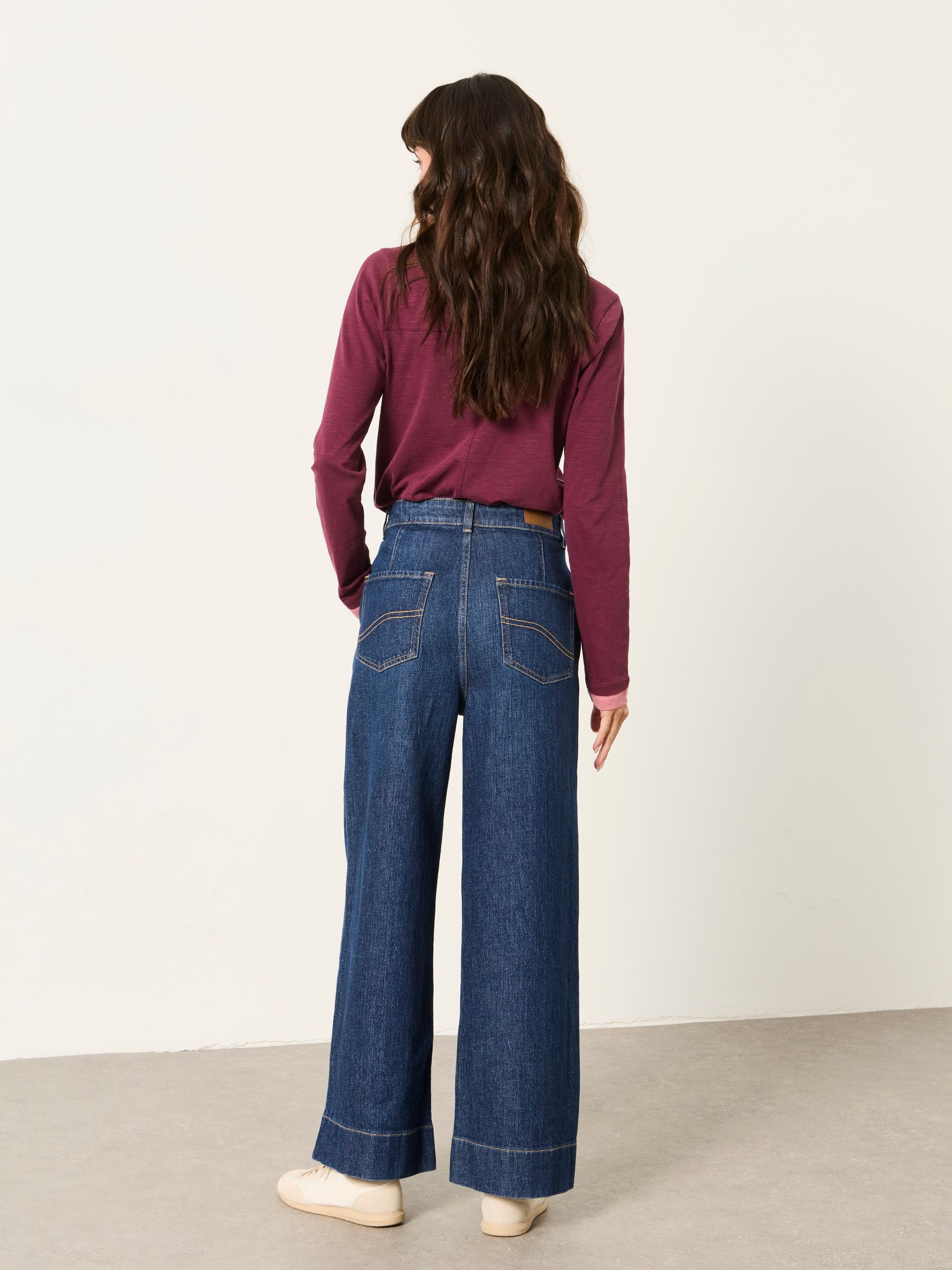 Hove Dark Denim Blue Wide Leg Jeans - Image 2 of 6 Hove Dark Denim Blue Wide Leg Jeans - Image 2 of 6
