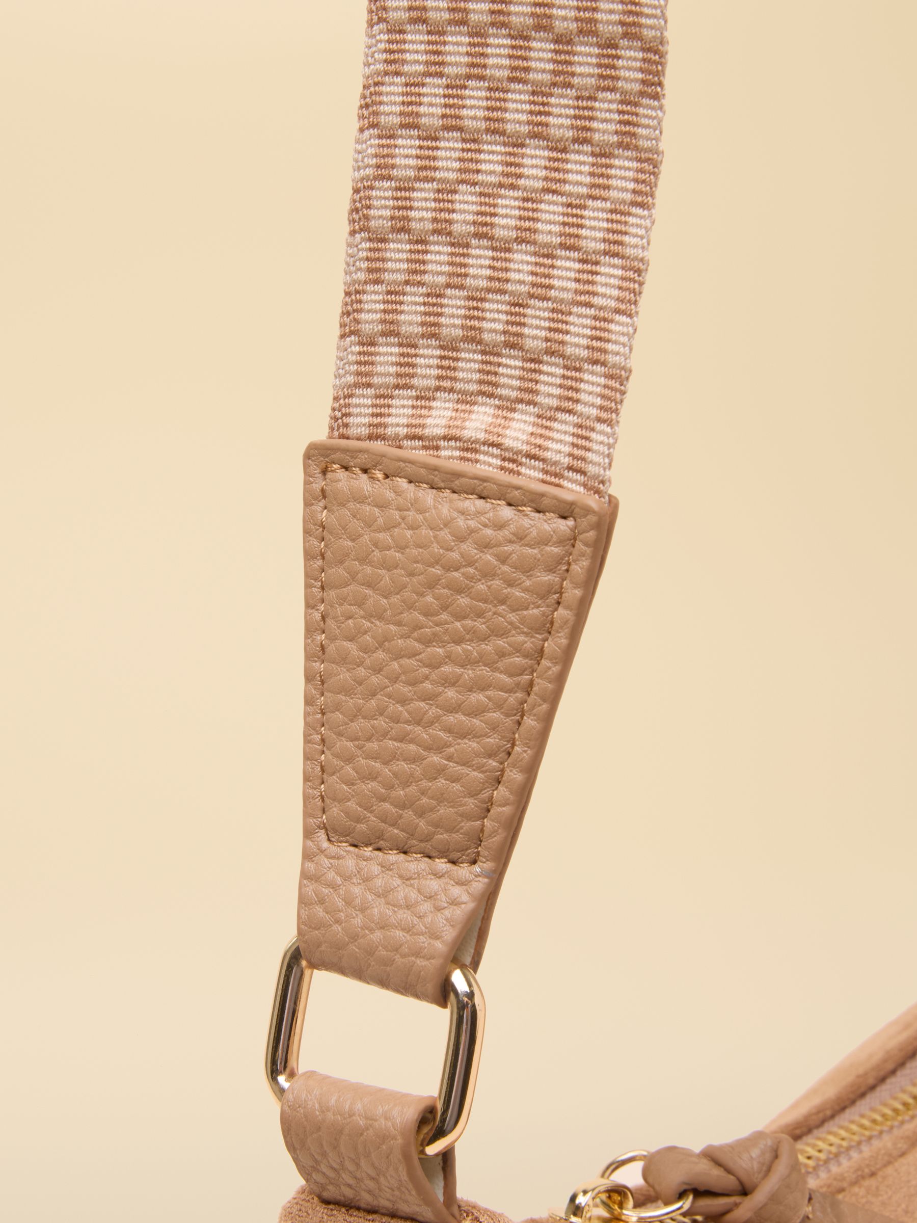 Suedette Neutral Moon Cross Body bag - Image 10 of 10