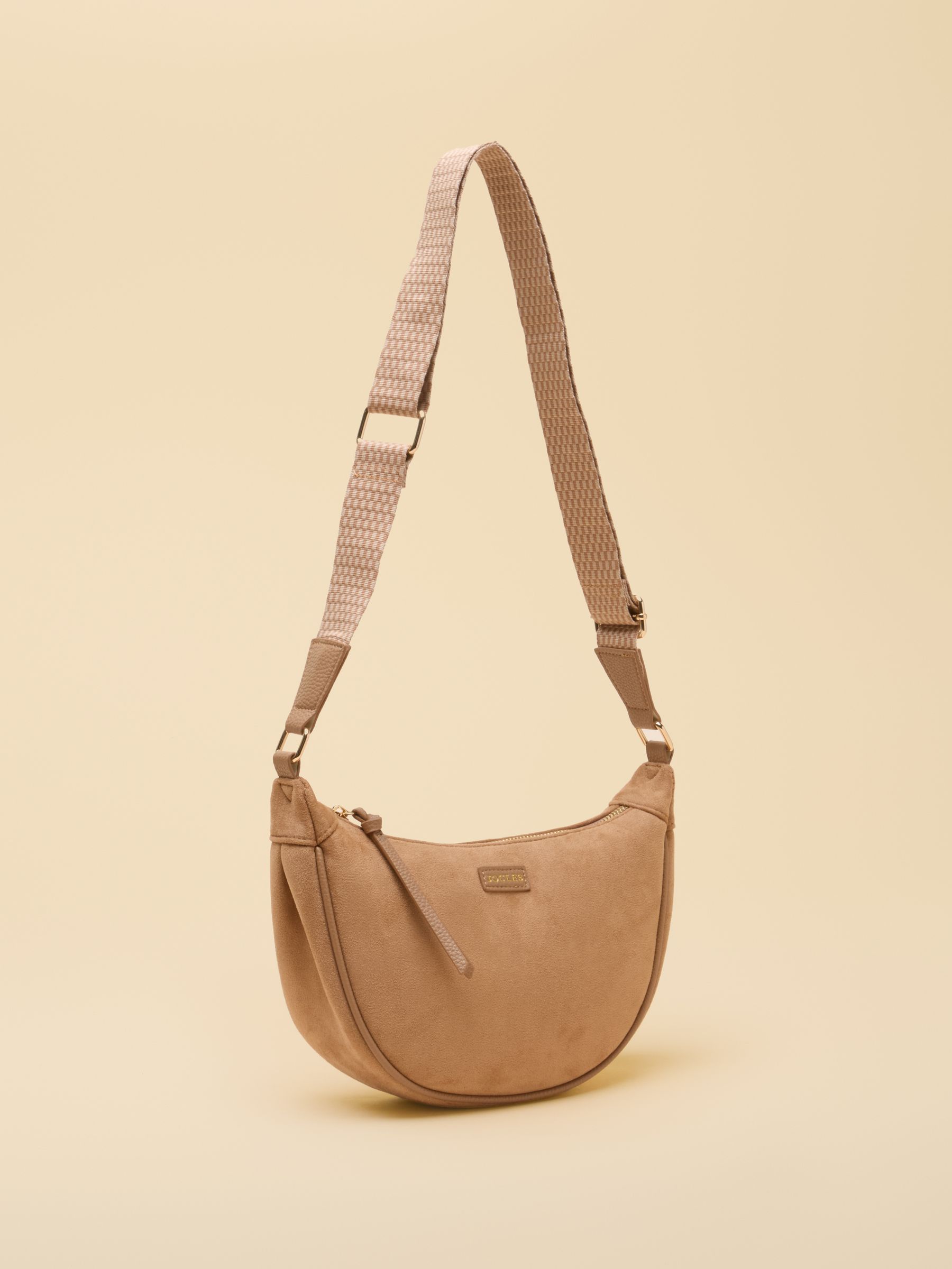 Suedette Neutral Moon Cross Body bag - Image 9 of 10