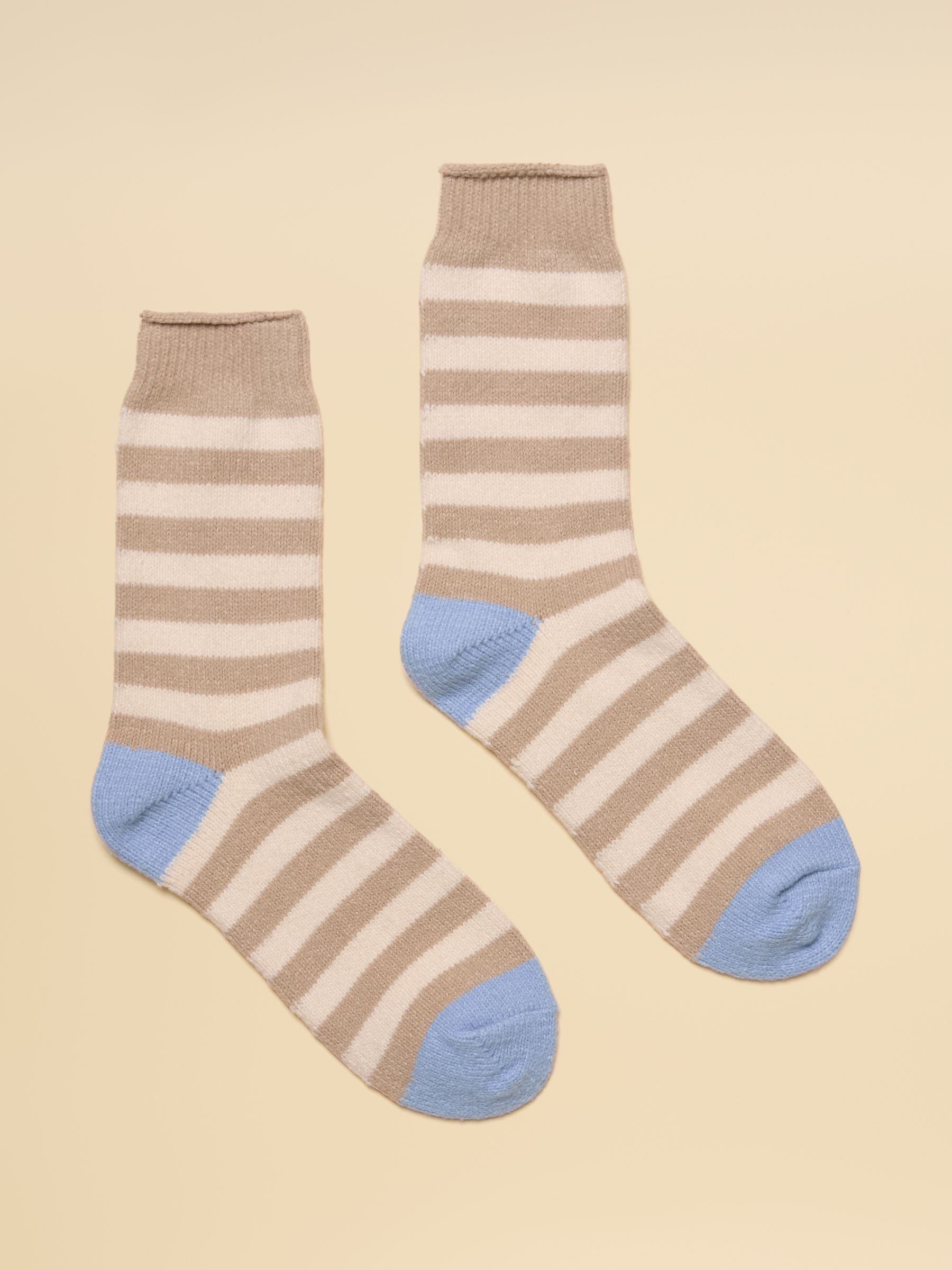 Women's Cosy Oat Stripe Socks (Size 4-8) - Image 1 of 3