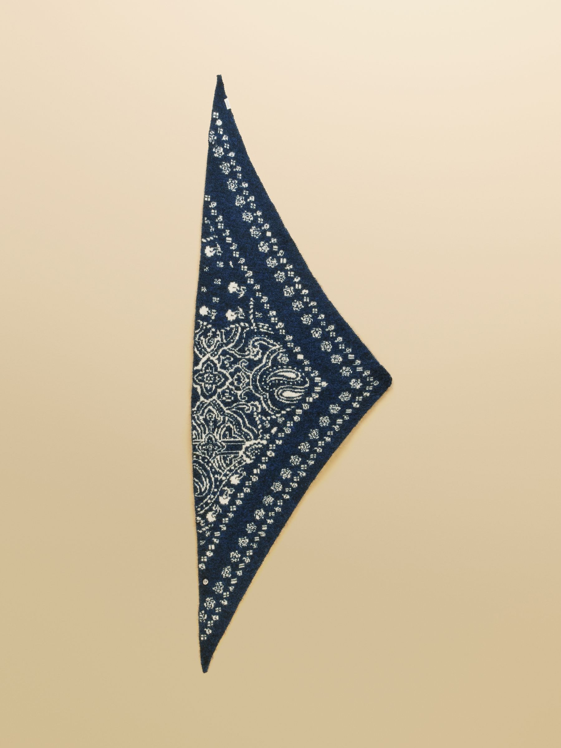 Kendra Blue & White Bandana Reversible Triangle Scarf - Image 1 of 7