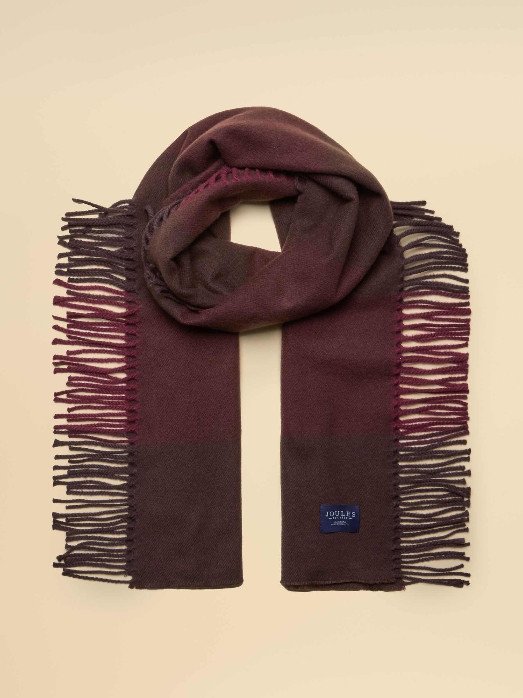 Fringe Langtree Chocolate & Cherry Check Scarf - Image 5 of 6