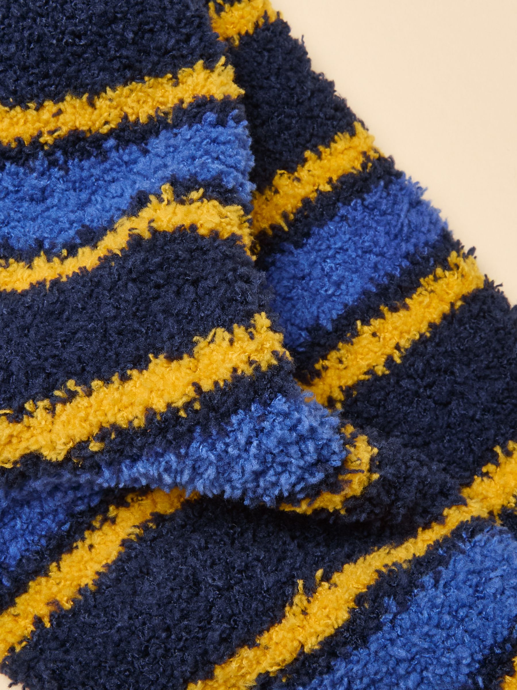 Men's Fluffy Blue Stripe Socks - Image 2 of 3