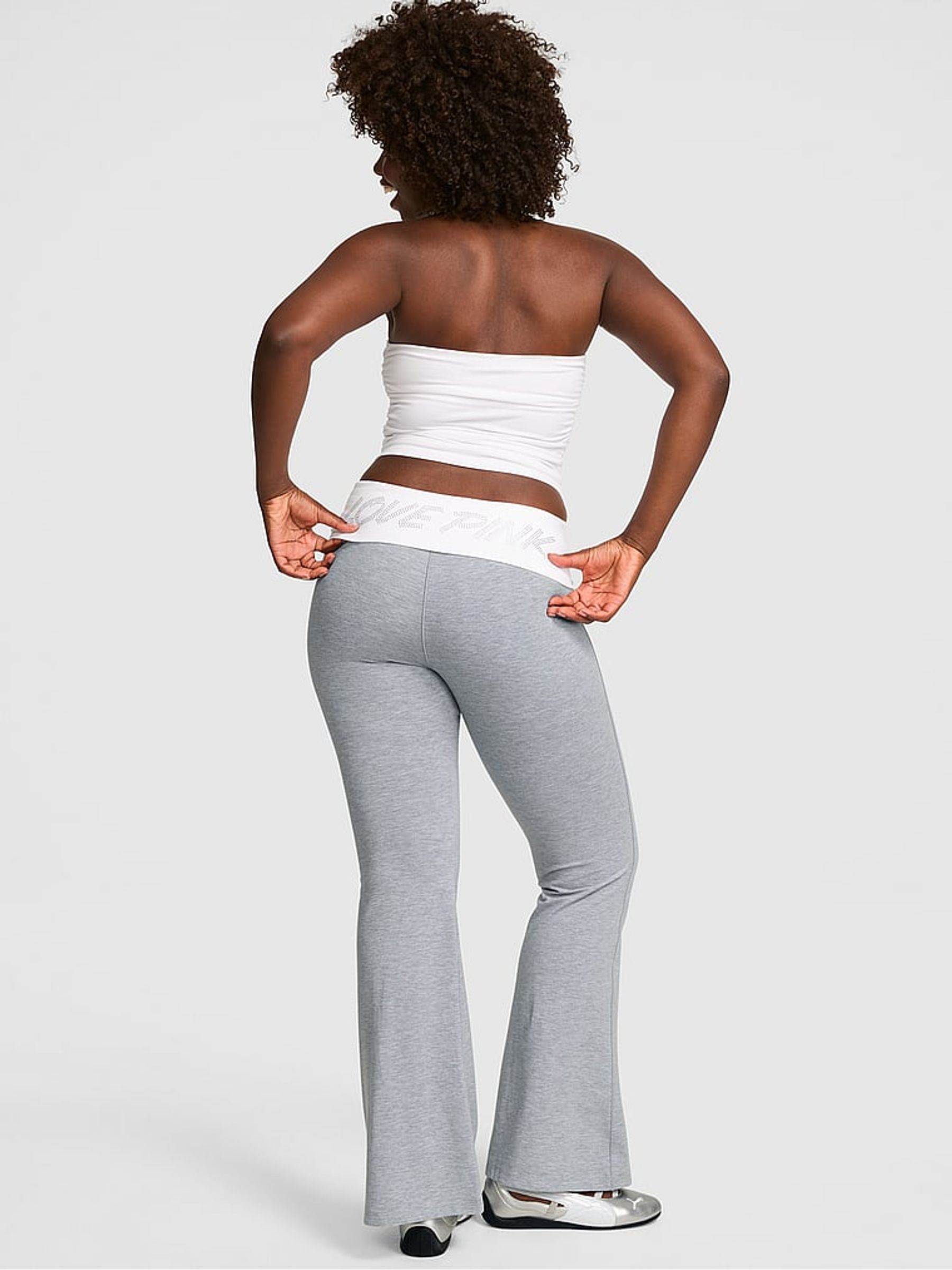 Medium Heather Grey Foldover Leggings - Image 2 of 2