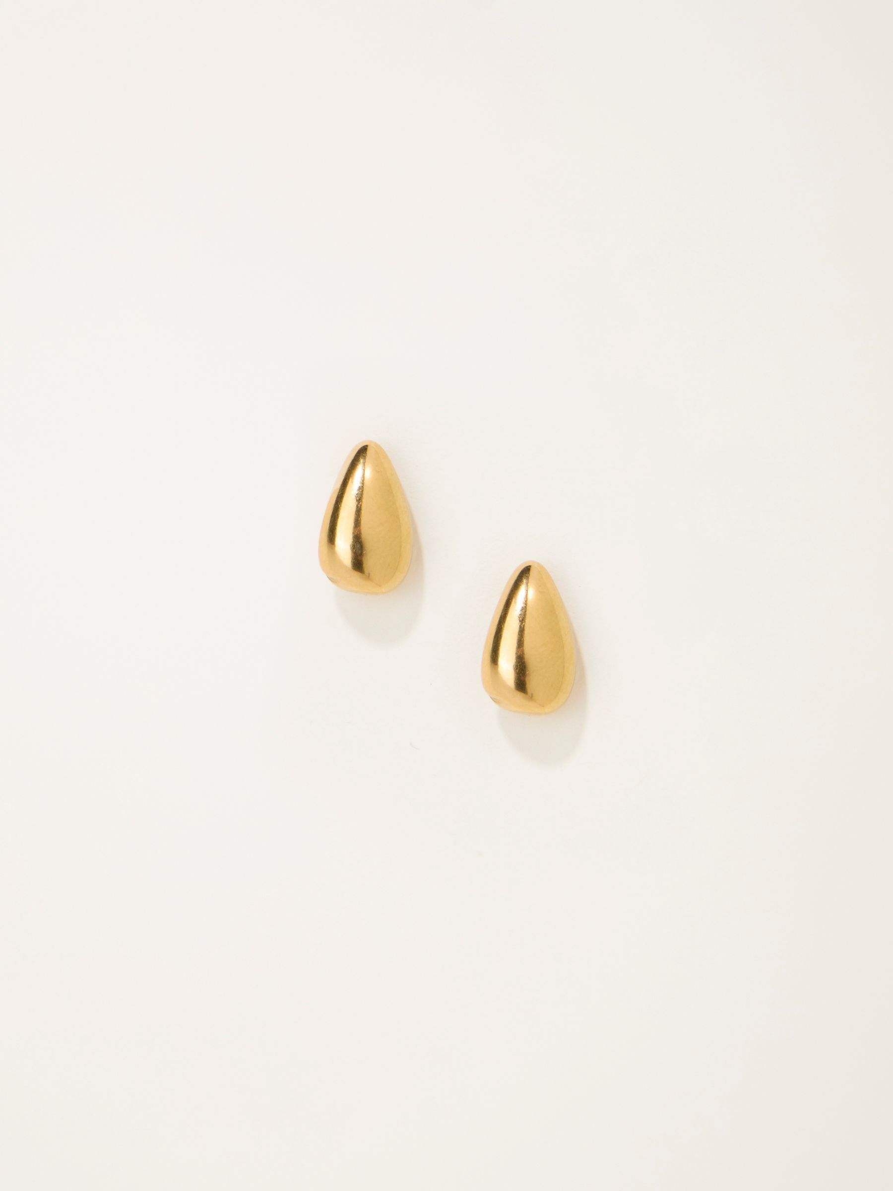 Gold Tone Waterproof Tear Drop Studs - Image 1 of 2