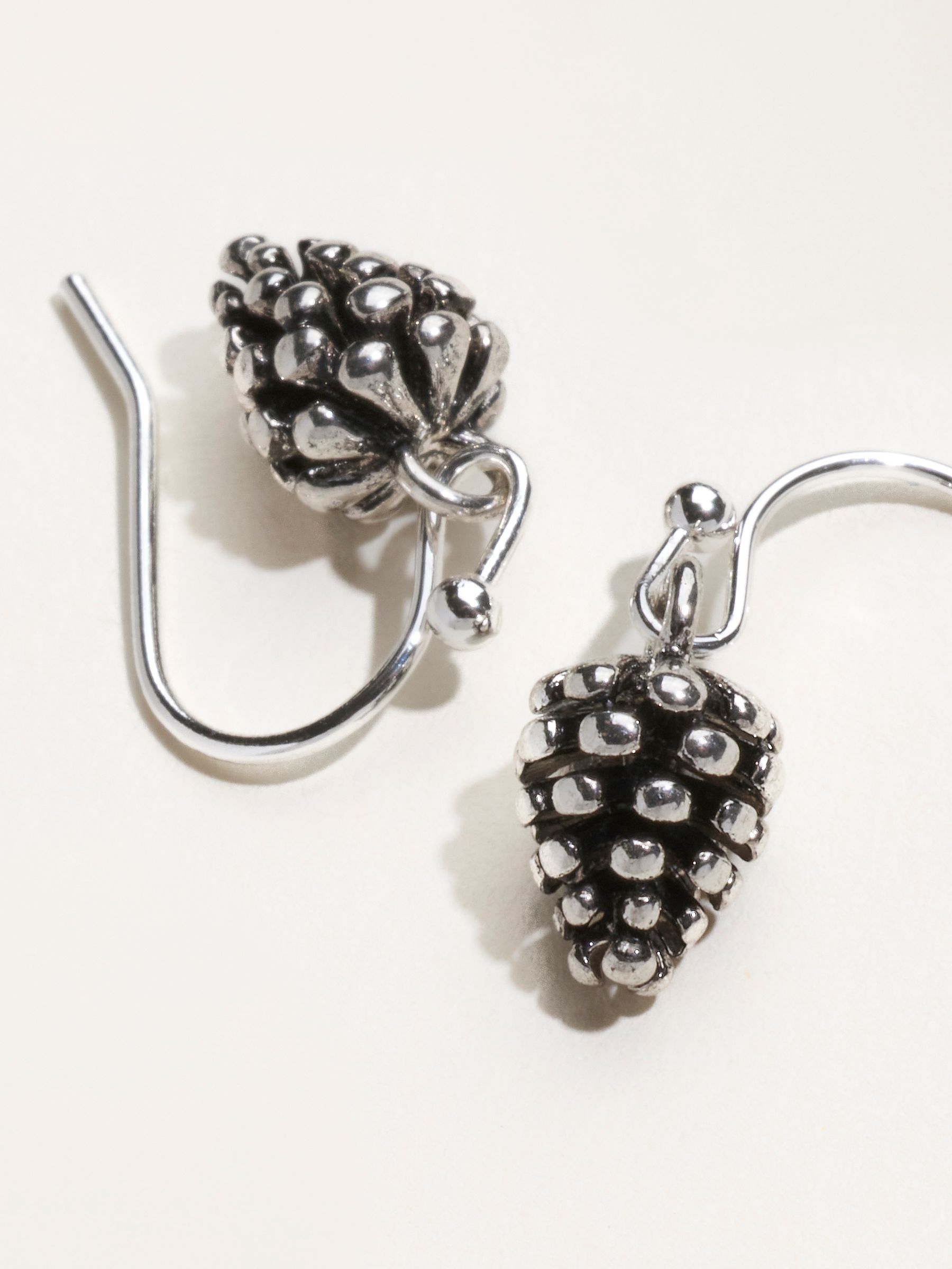 Pinecone Earrings in Silver Tone - Image 2 of 3
