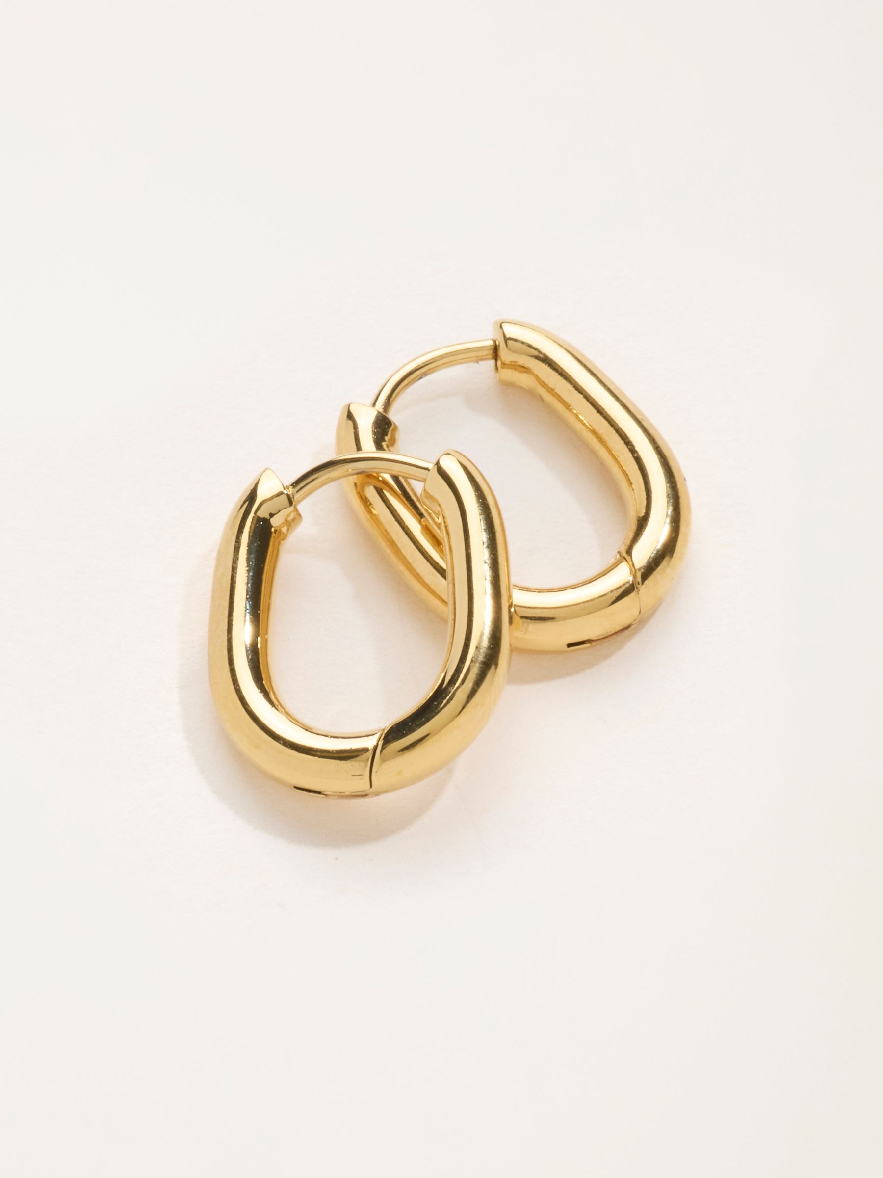Gold Tone Waterproof Oval Hoops - Image 2 of 2 Gold Tone Waterproof Oval Hoops - Image 2 of 2