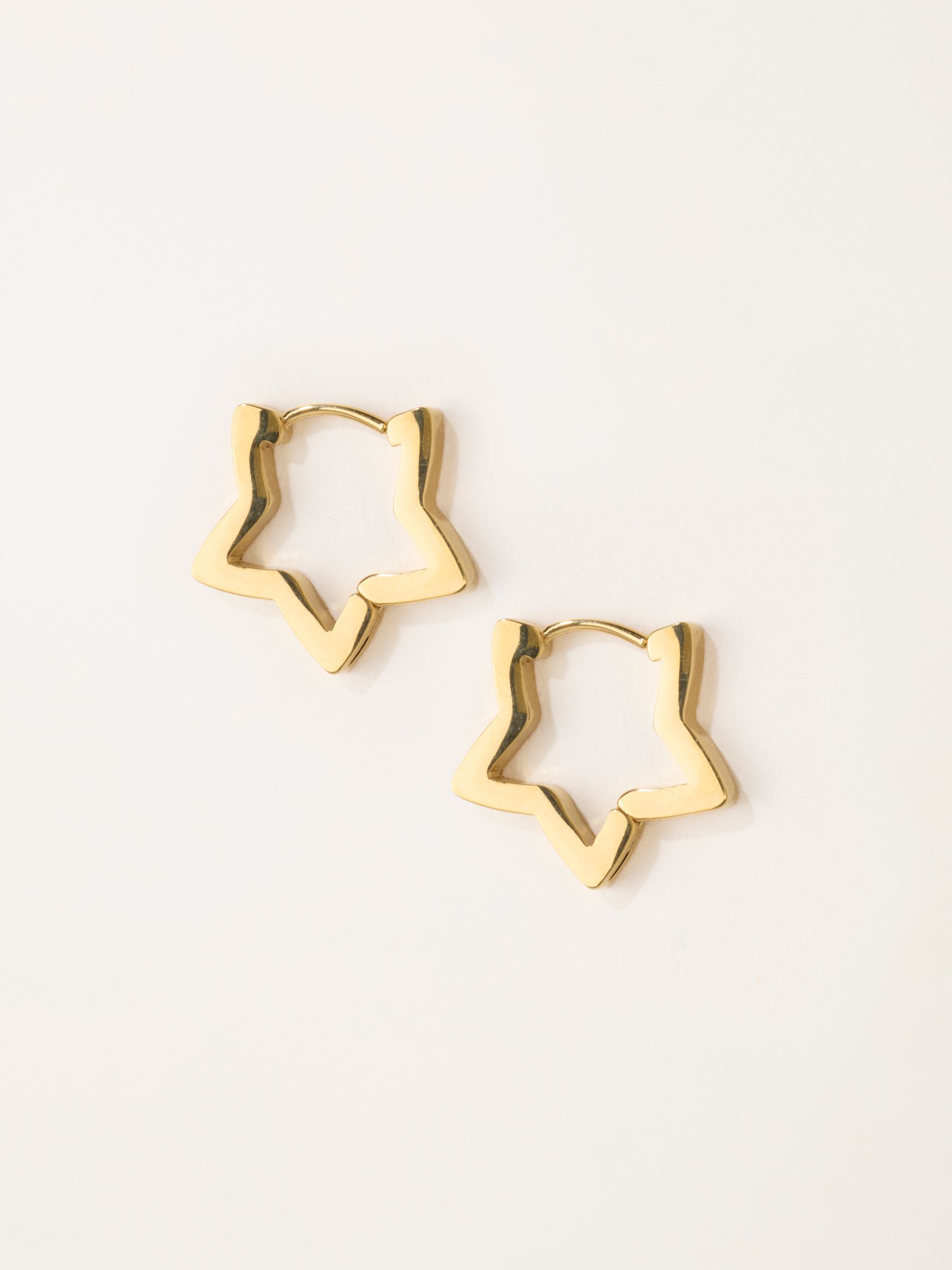 Gold Tone Waterproof Star Hoops - Image 1 of 2