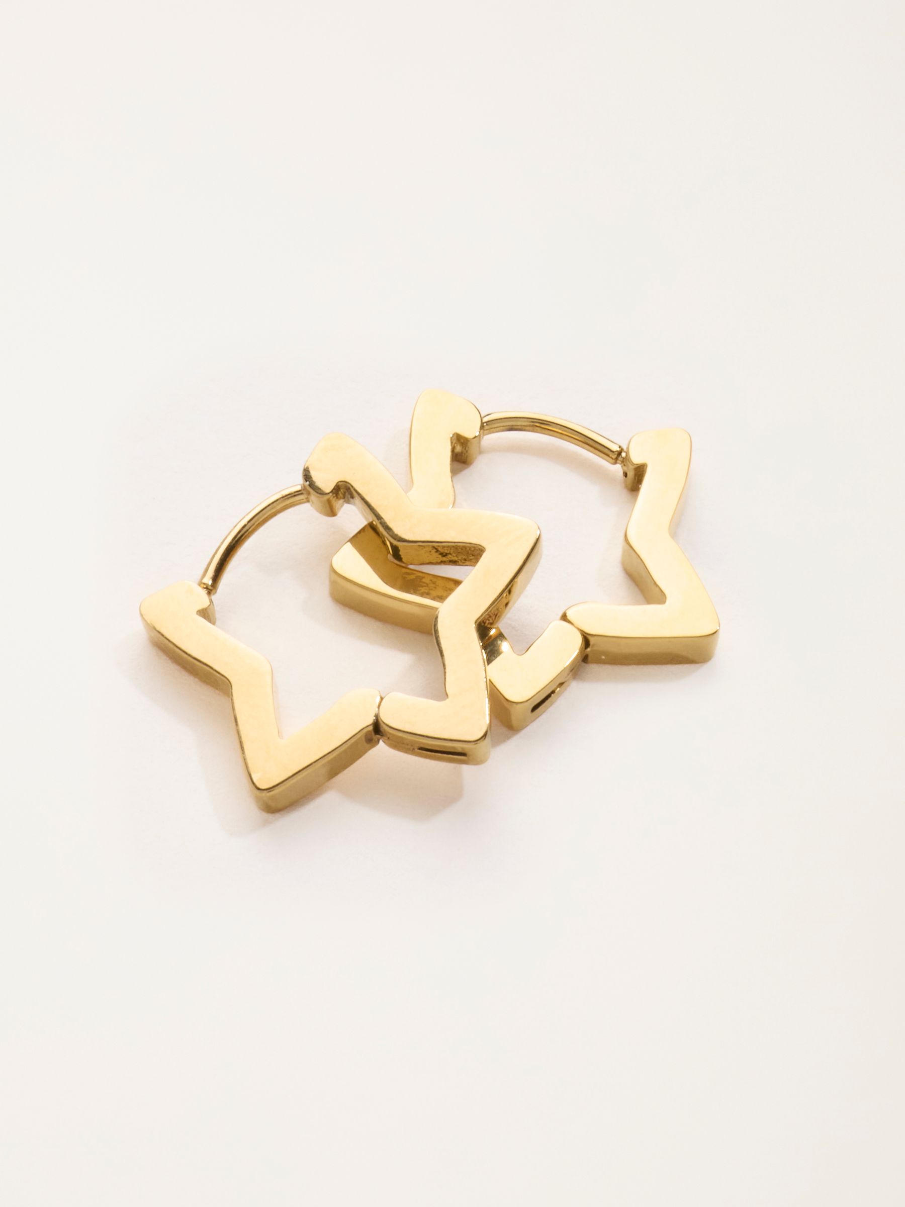 Gold Tone Waterproof Star Hoops - Image 2 of 2
