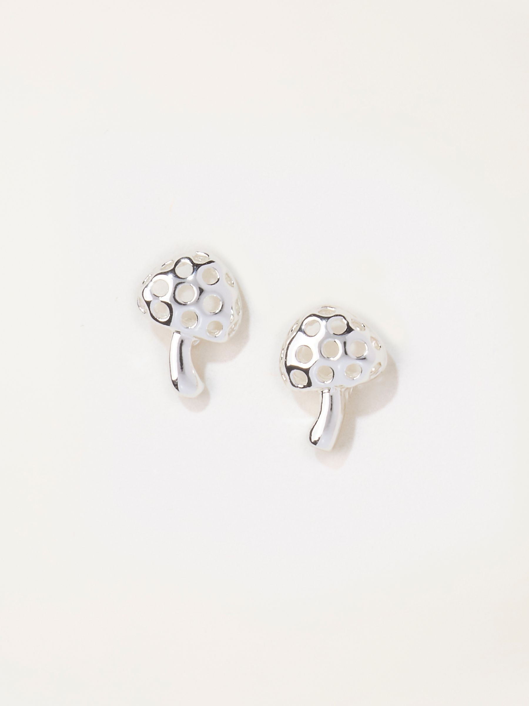 Toadstool Stud Earrings in Silver Tone - Image 2 of 3