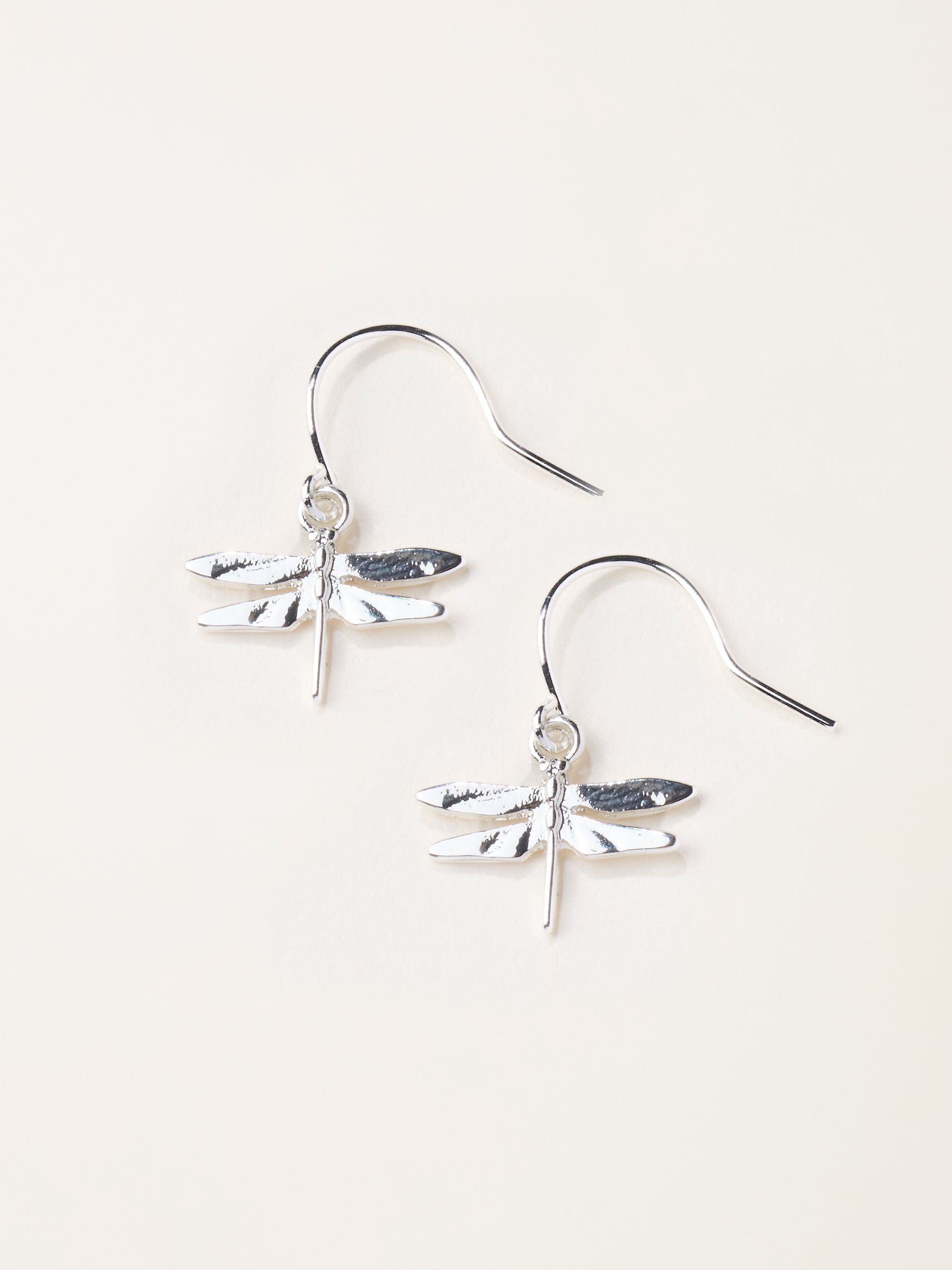 Silver Tone Dragonfly Drop Earrings - Image 1 of 2