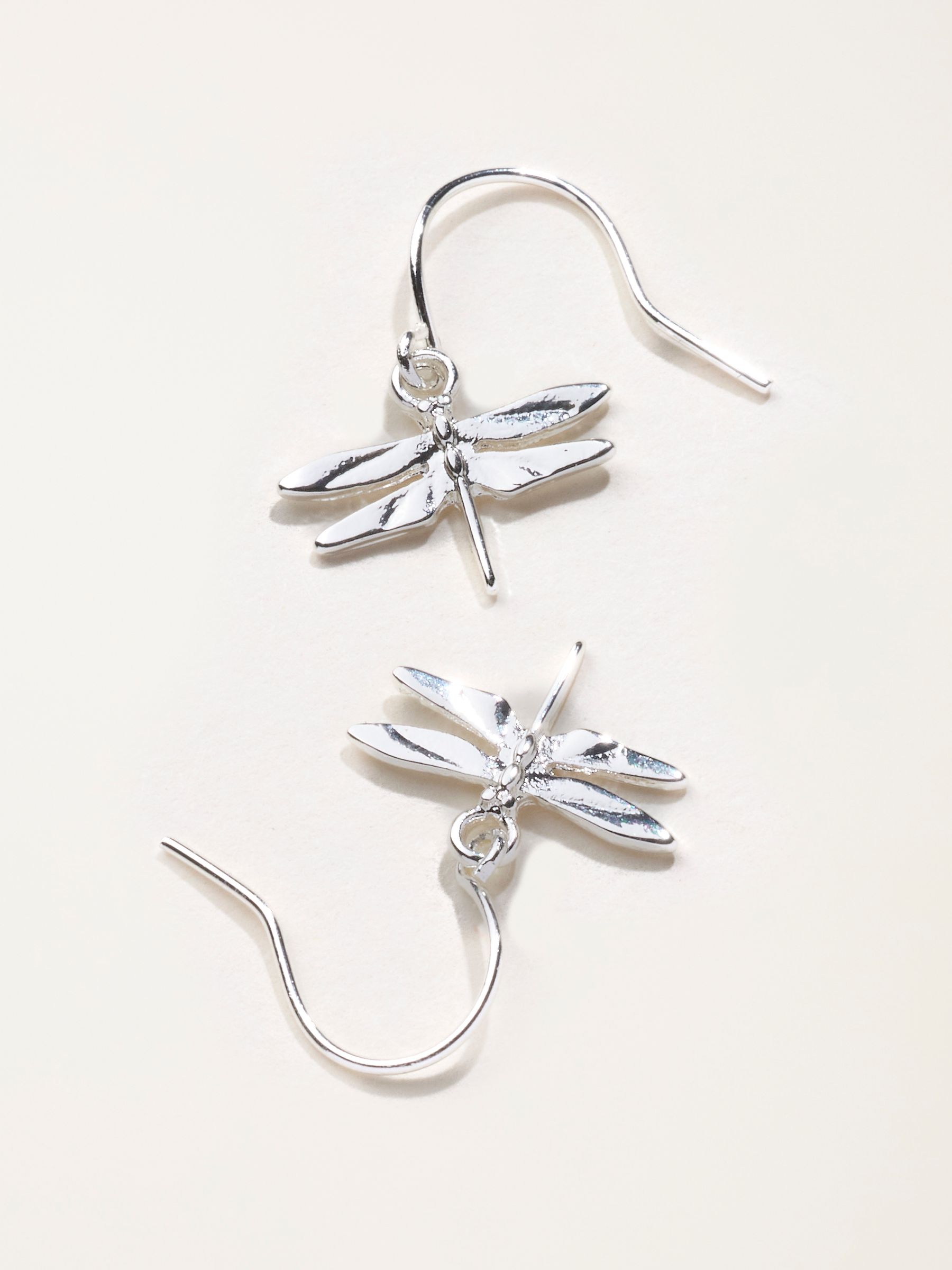 Silver Tone Dragonfly Drop Earrings - Image 2 of 2