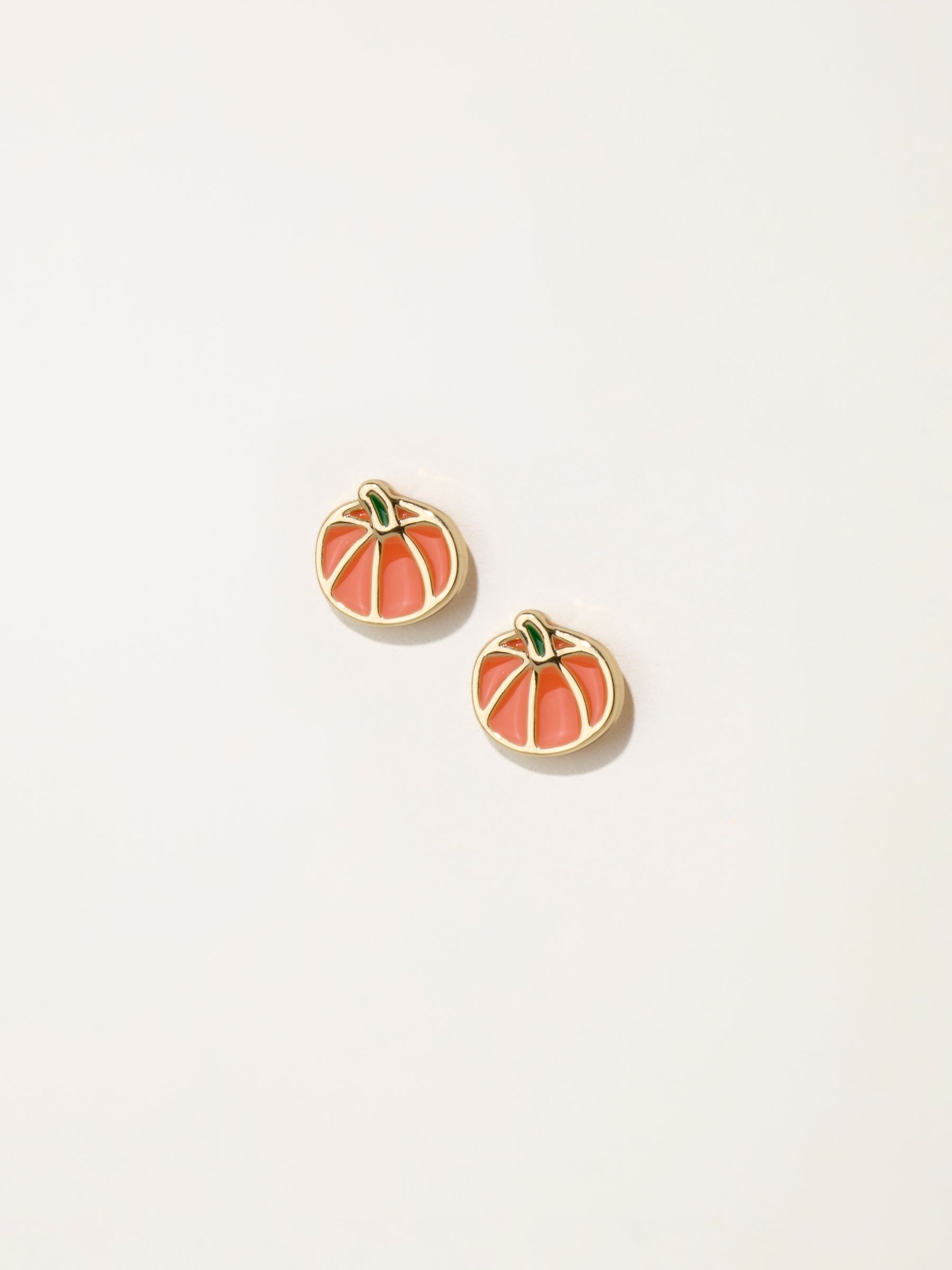 Pumpkin Stud Earrings in Orange - Image 1 of 2