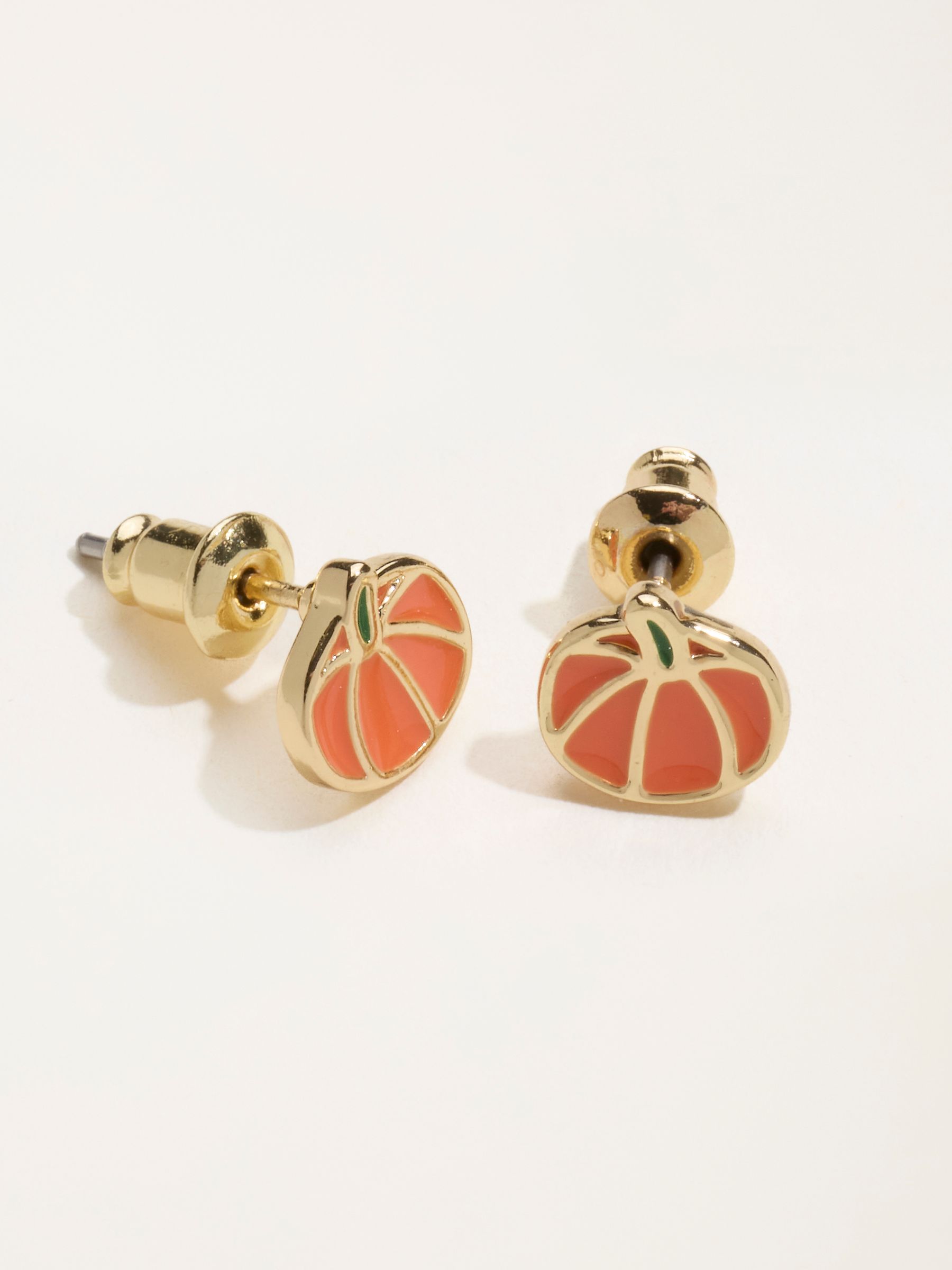 Pumpkin Stud Earrings in Orange - Image 2 of 2